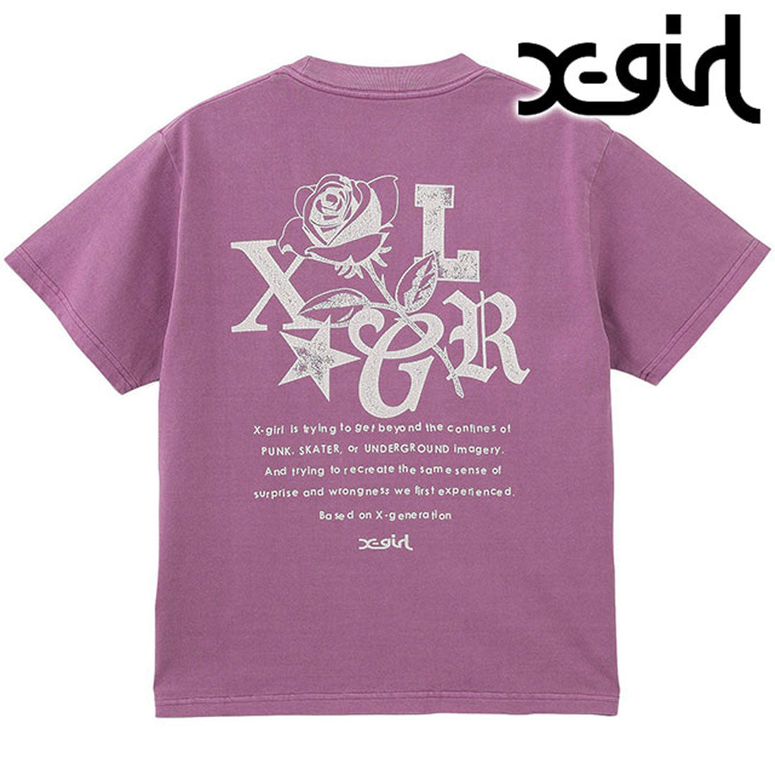 エックスガール X-girl ROSE LOGO FADED S/S TEE PURPLE [105251011016]
