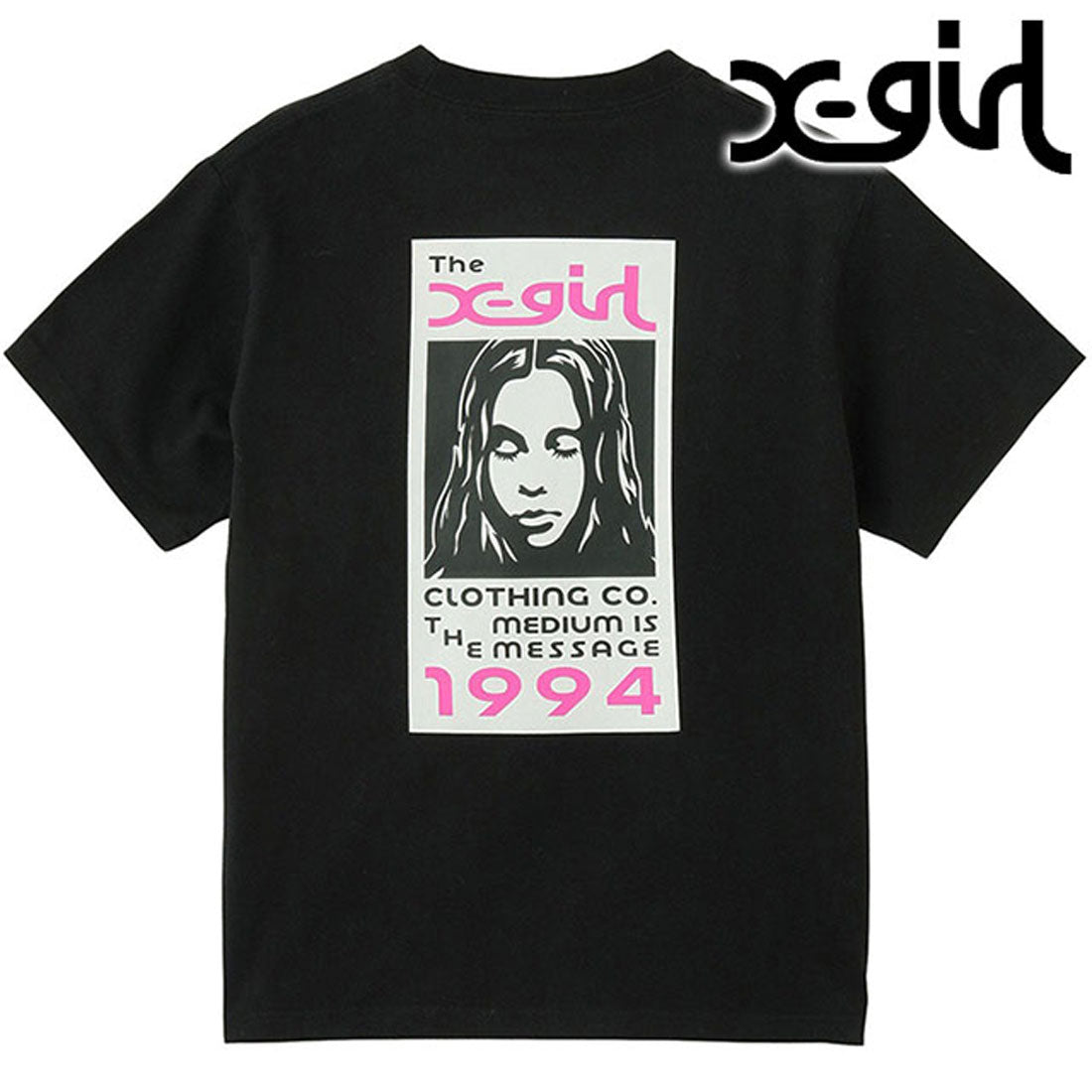 エックスガール X-girl BOX LOGO AND FACE S/S TEE BLACK ブラック 黒 [105252011020 SU25] （ブラック） ブラック