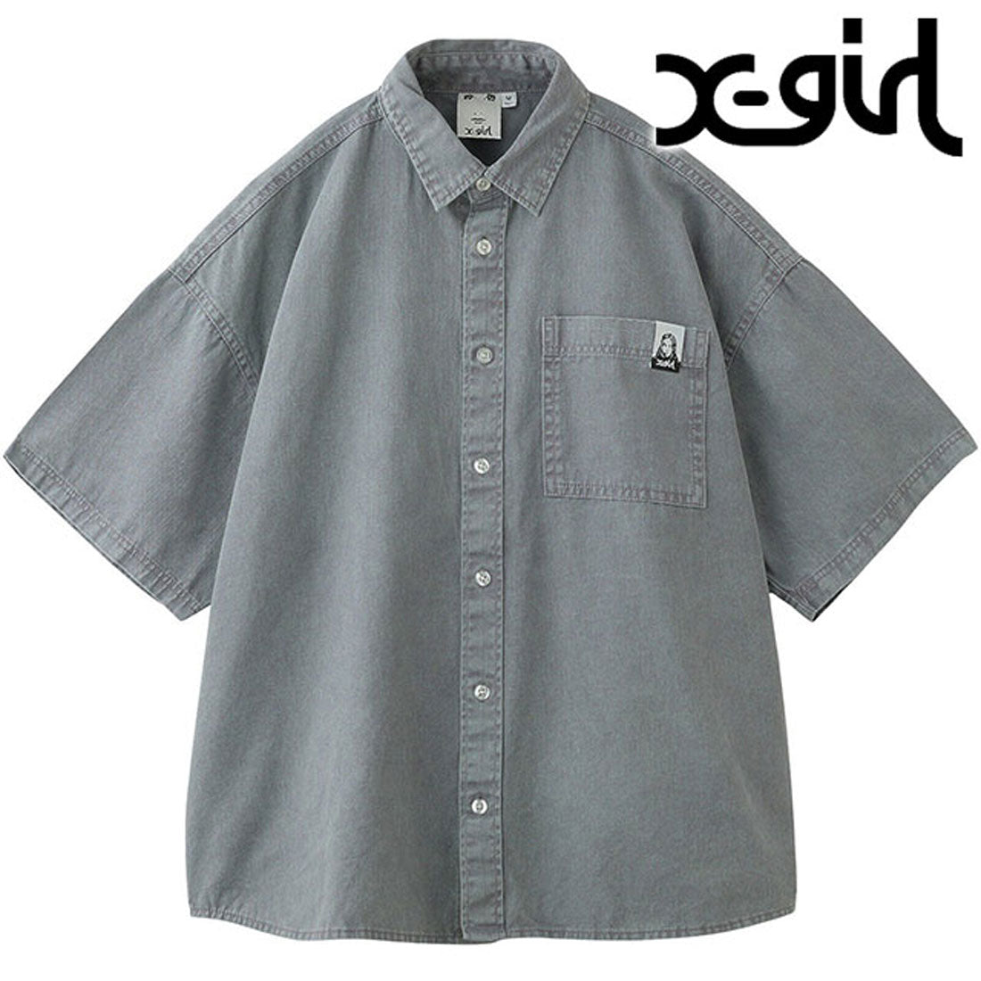 エックスガール X-girl FADED FACE S/S SHIRT GREY グレー [105252014002 SU25] （グレー） グレー
