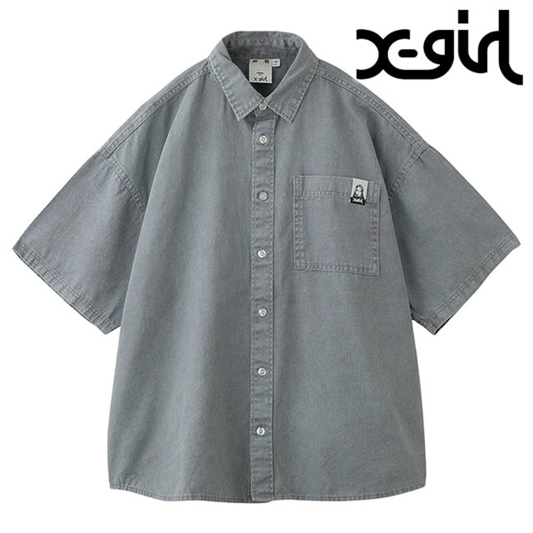 エックスガール X-girl FADED FACE S/S SHIRT GREY グレー [105252014002 SU25] （グレー） グレー