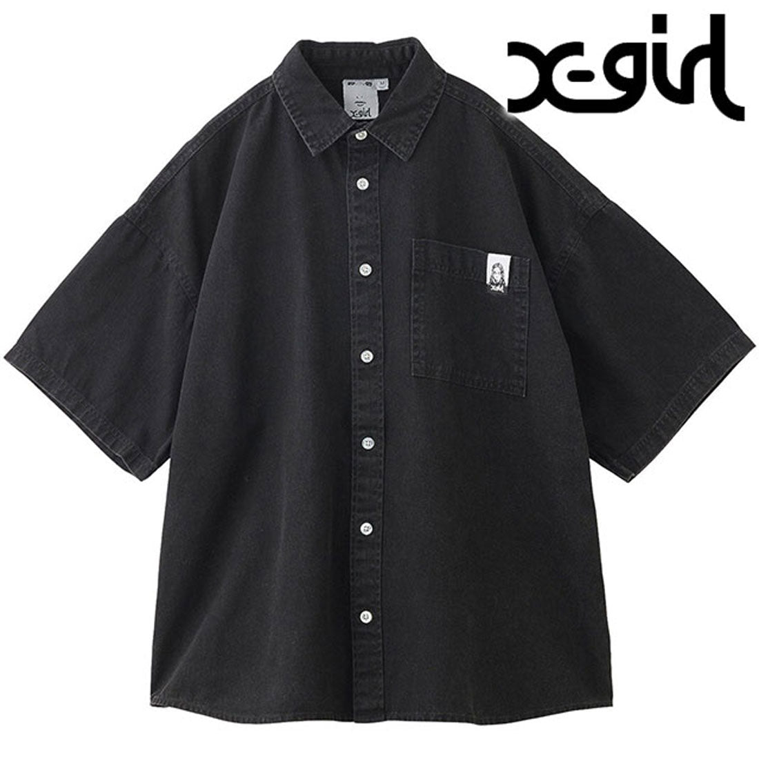 エックスガール X-girl FADED FACE S/S SHIRT BLACK ブラック 黒 [105252014002 SU25] （ブラック） ブラック