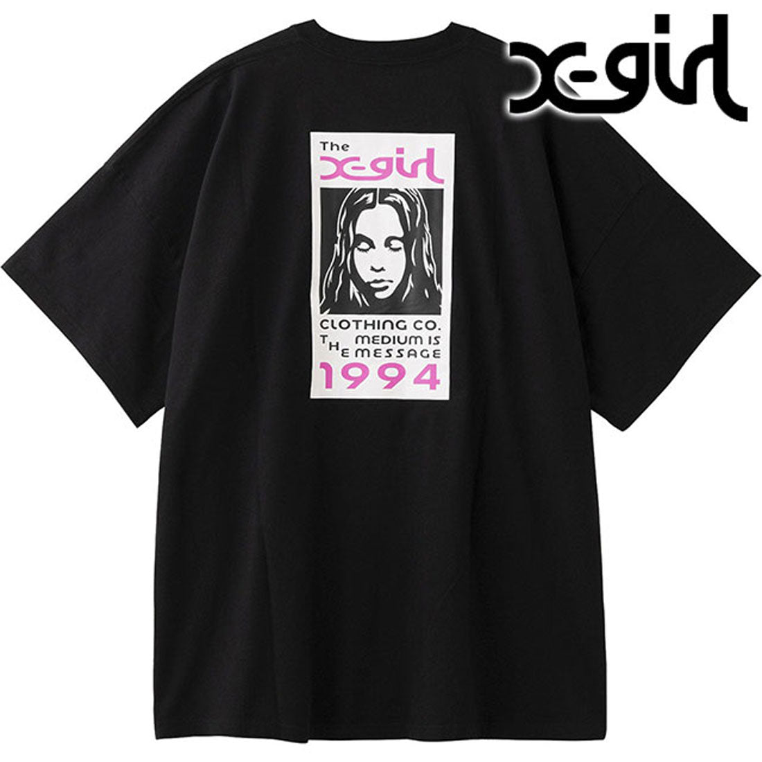 エックスガール X-girl BOX LOGO AND FACE S/S BIG TEE DRESS BLACK ブラック 黒 [105252041008 SU25] （ブラック） ブラック