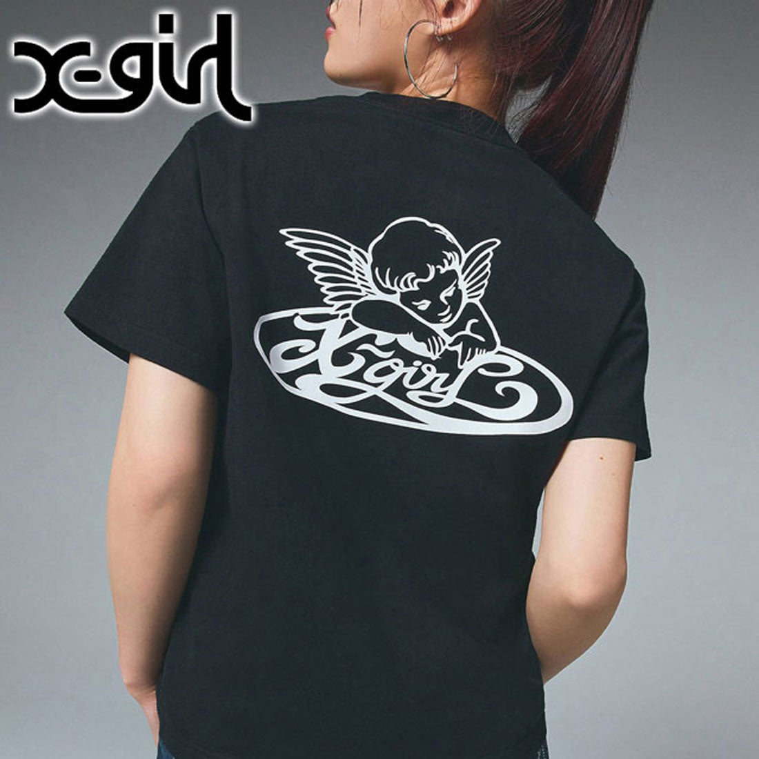 エックスガール X-girl ANGEL LOGO S/S TEE BLACK ブラック 黒 [105252011036] （ブラック） ブラック