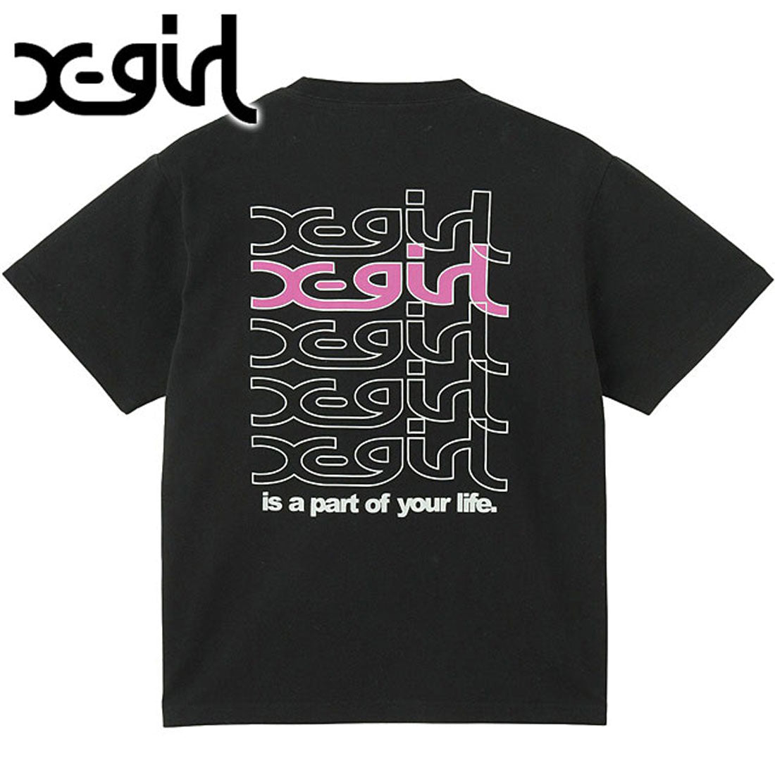 エックスガール X-girl REPEAT MILLS LOGO S/S TEE BLACK ブラック 黒 [105252011005] （ブラック） ブラック