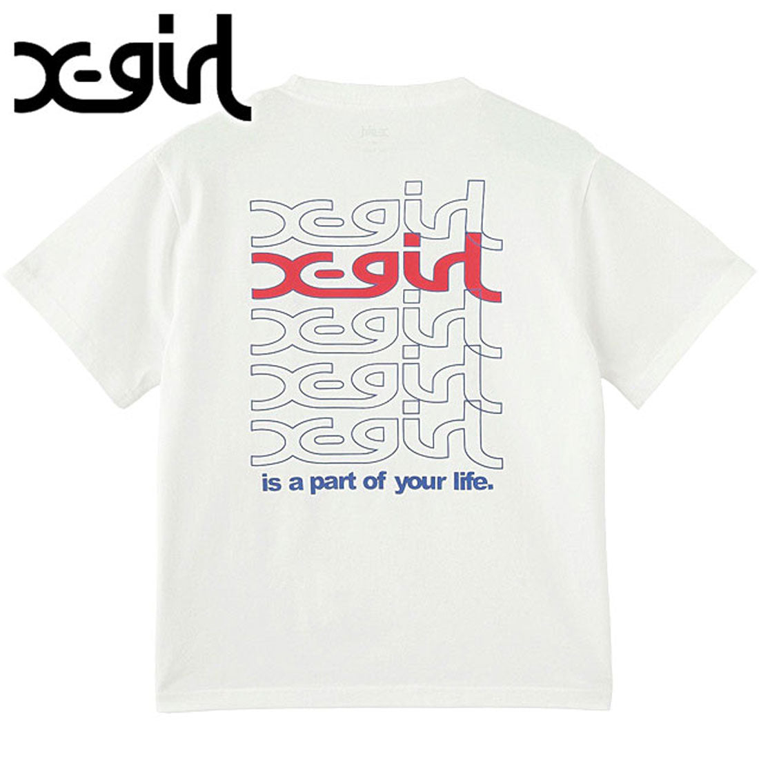 エックスガール X-girl REPEAT MILLS LOGO S/S TEE WHITE ホワイト 白 [105252011005] （ホワイト） ホワイト