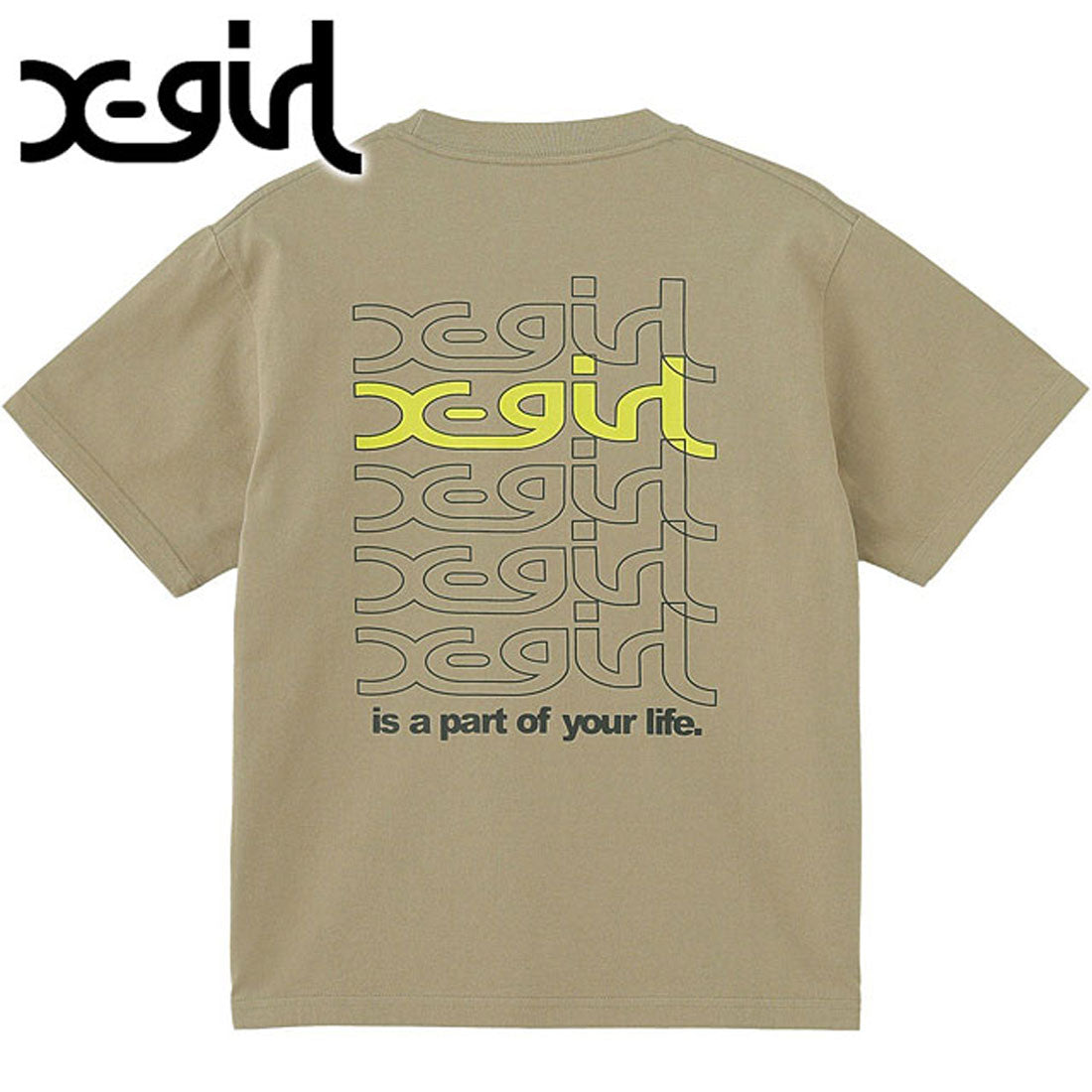 エックスガール X-girl REPEAT MILLS LOGO S/S TEE BEIGE ベージュ [105252011005] （ベージュ） ベージュ