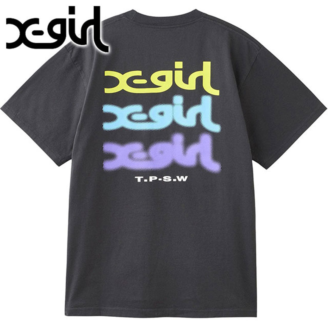エックスガール X-girl GLOW LOGO S/S TEE CHARCOAL [105258011004] （CHARCOAL） CHARCOAL