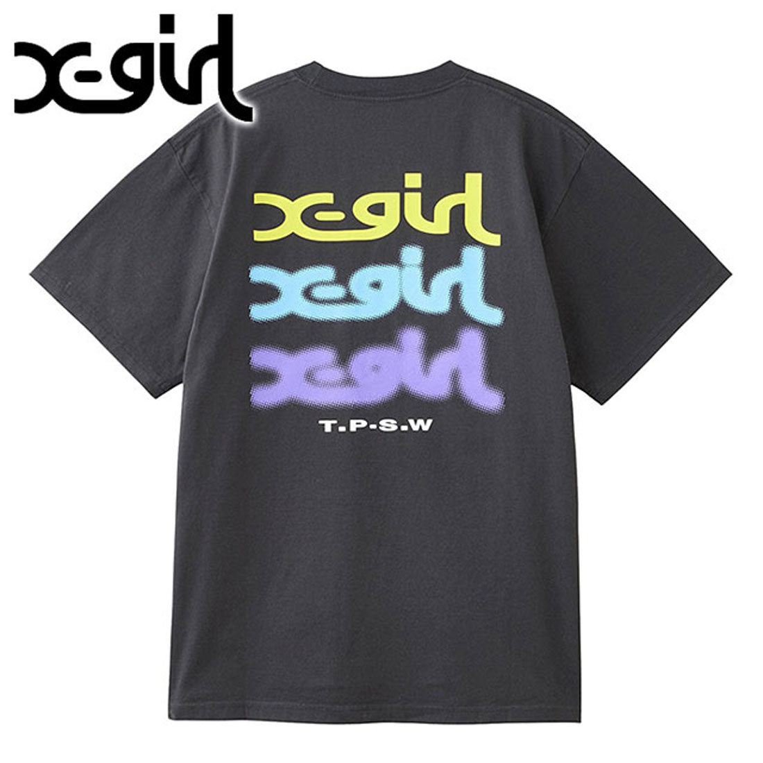 エックスガール X-girl GLOW LOGO S/S TEE CHARCOAL [105258011004] （CHARCOAL） CHARCOAL