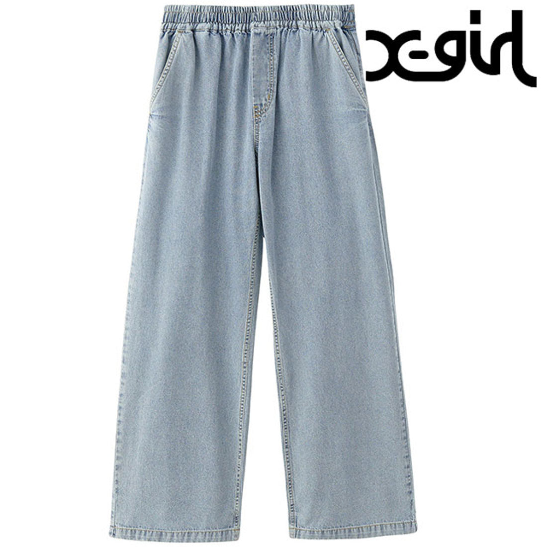 エックスガール X-girl FACE LABEL EASY PANTS LtINDIGO [105253031006] （LtINDIGO） LtINDIGO