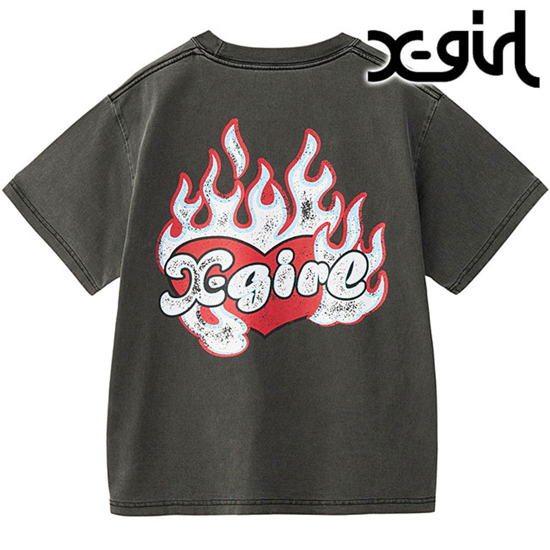エックスガール X-girl FIRE HEART LOGO S/S TEE BLACK [105253011010] （BLACK） BLACK