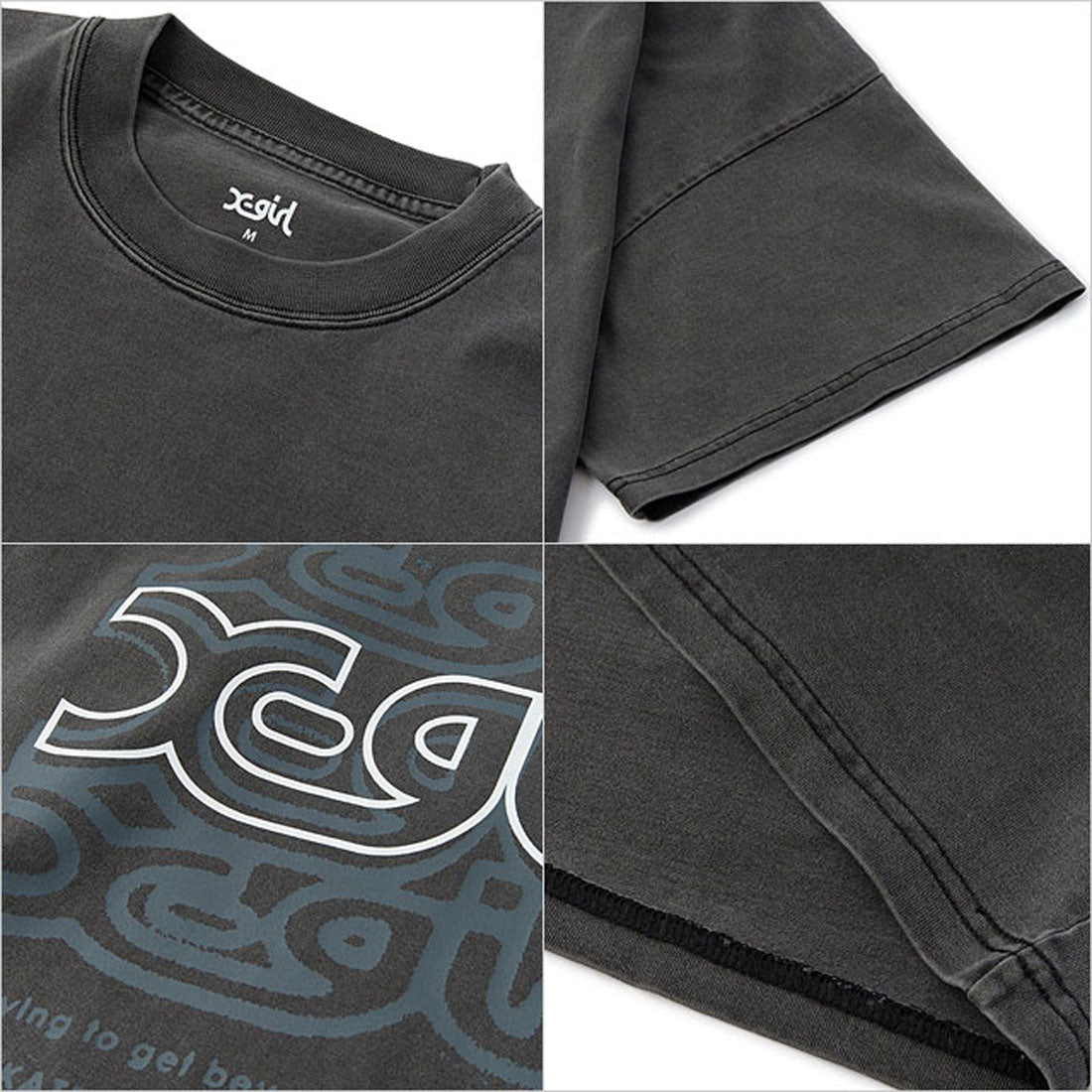 エックスガール X-girl OVER PRINT MILLS LOGO S/S BIG TEE DRESS BLACK [105253041006] （BLACK） BLACK