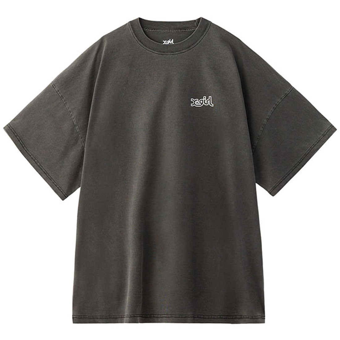 エックスガール X-girl OVER PRINT MILLS LOGO S/S BIG TEE DRESS BLACK [105253041006] （BLACK） BLACK