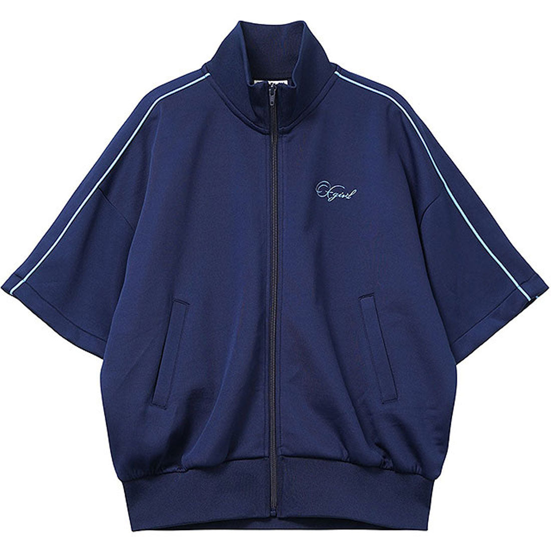 エックスガール X-girl PENCIL SCRIPT LOGO 2WAY TRACK JACKET NAVY [105253012010] （NAVY） NAVY