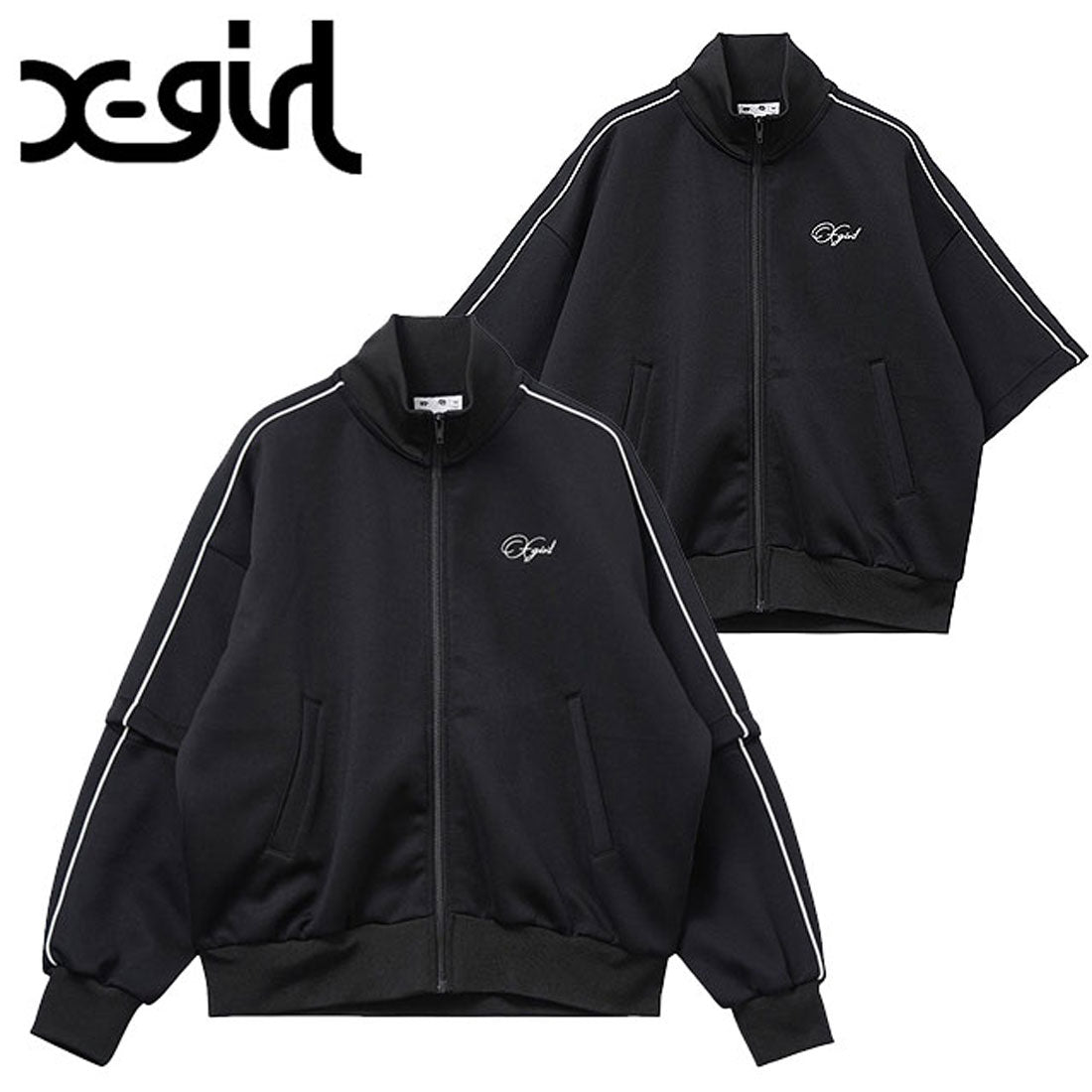 エックスガール X-girl PENCIL SCRIPT LOGO 2WAY TRACK JACKET BLACK [105253012010] （BLACK） BLACK