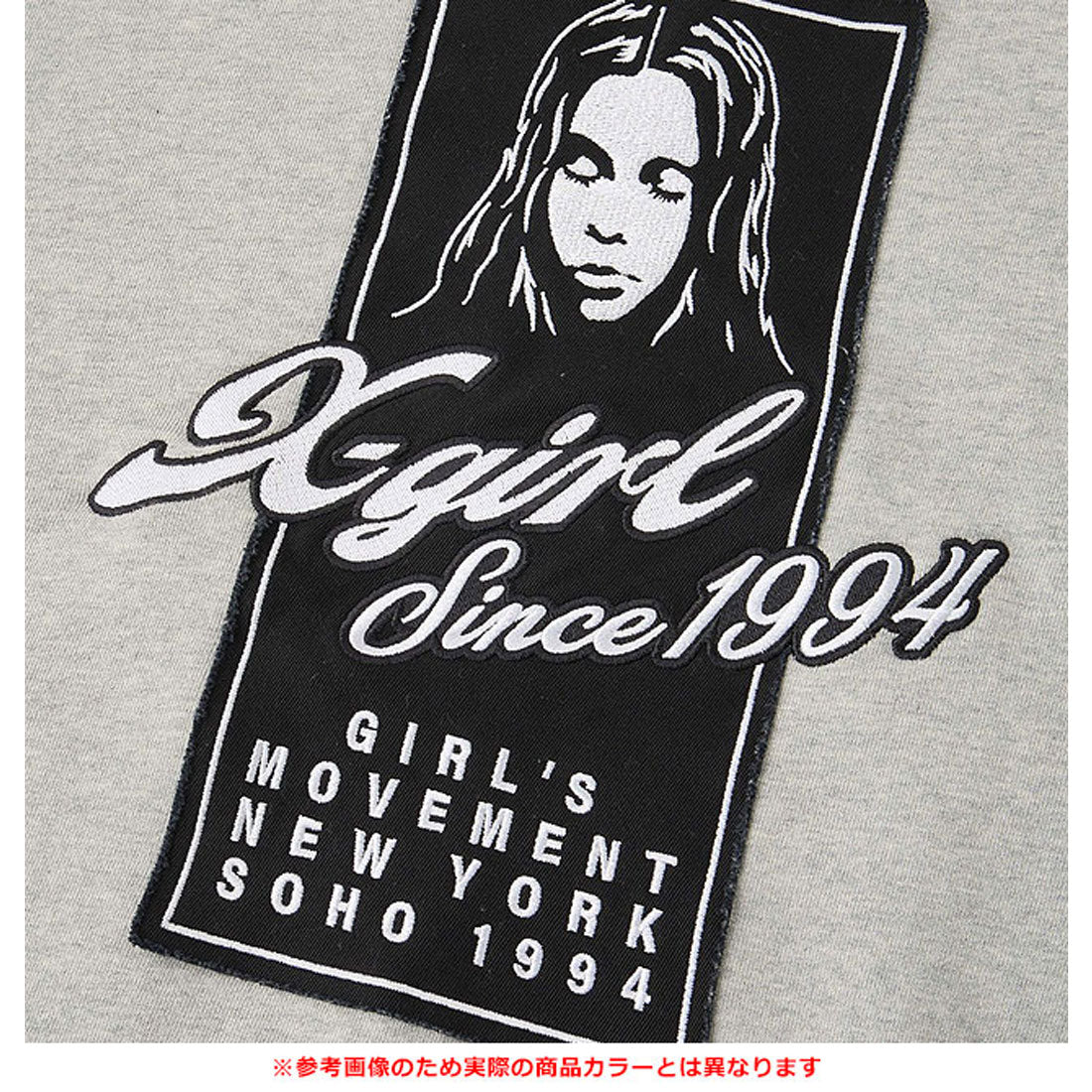 エックスガール X-girl FACE BOX PATCH ZIP UP SWEAT HOODIE CHARCOAL [105253012005] （CHARCOAL） CHARCOAL