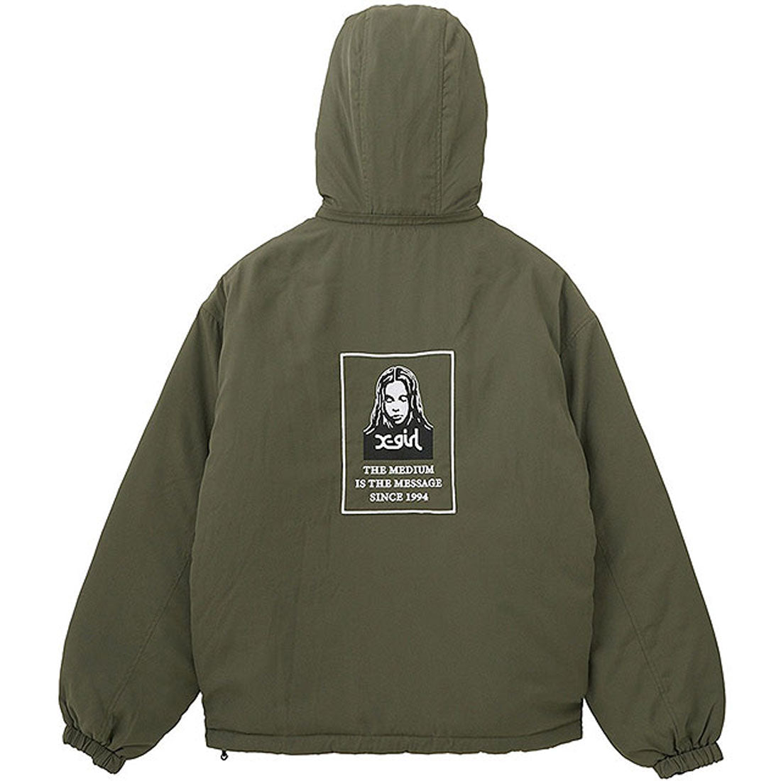 エックスガール X-girl FACE PATCH REVERSIBLE JACKET OLIVE [105253021006 FW25] （OLIVE） OLIVE