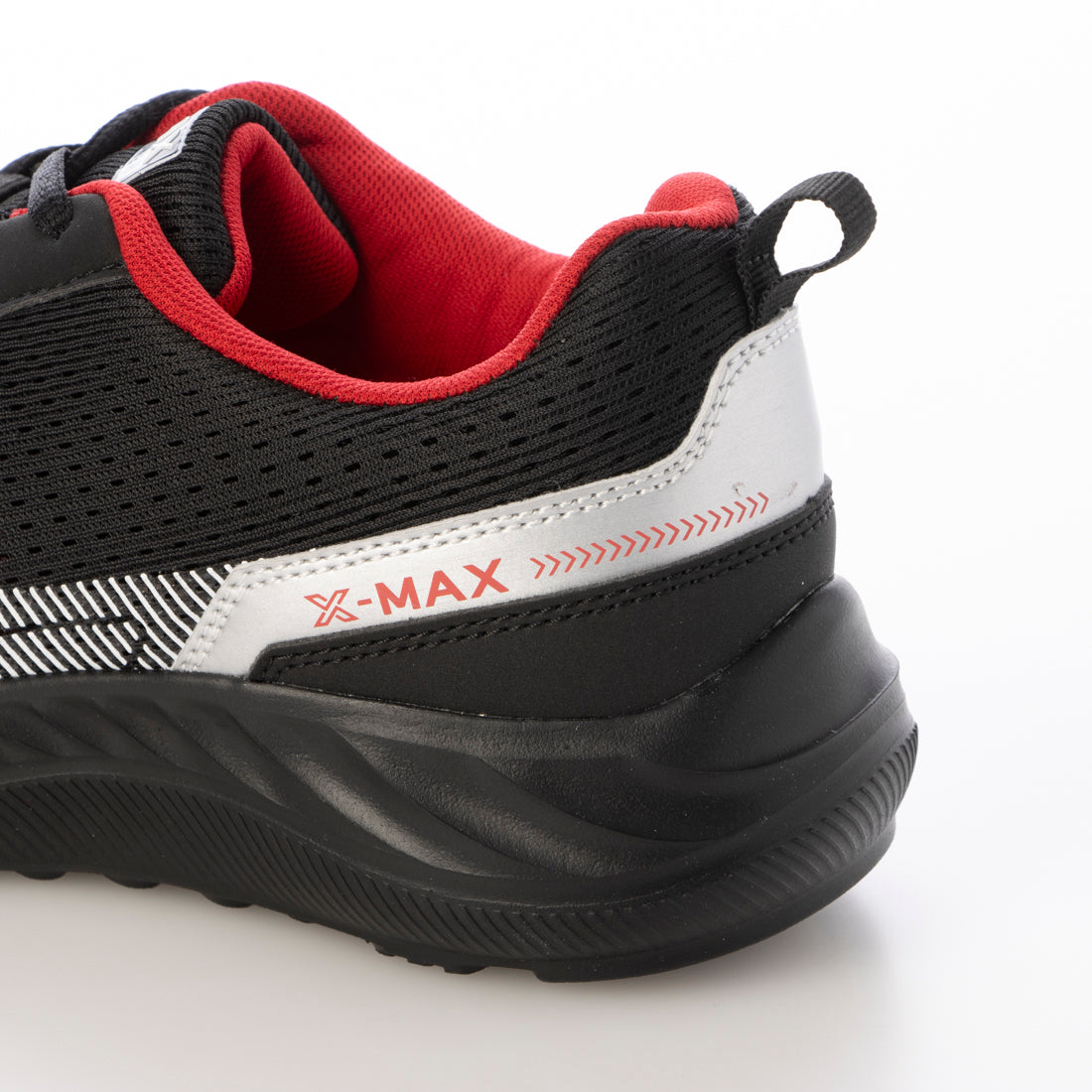 エックスマックス X-MAX 男女兼用 レースアップ スニーカー ローカット カジュアルシューズ 運動靴 ゴム紐 抗菌 防臭 カップインソール xm_25874 （ブラック） ブラック