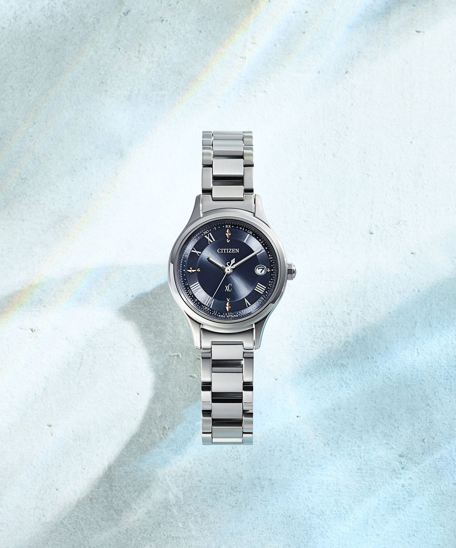 CROSSSEA xC xC CROSSSEA Hikari Collection Solar Powered Eco-Drive Radio-Controlled Clock Titania Happy Flight Eternal Platinum