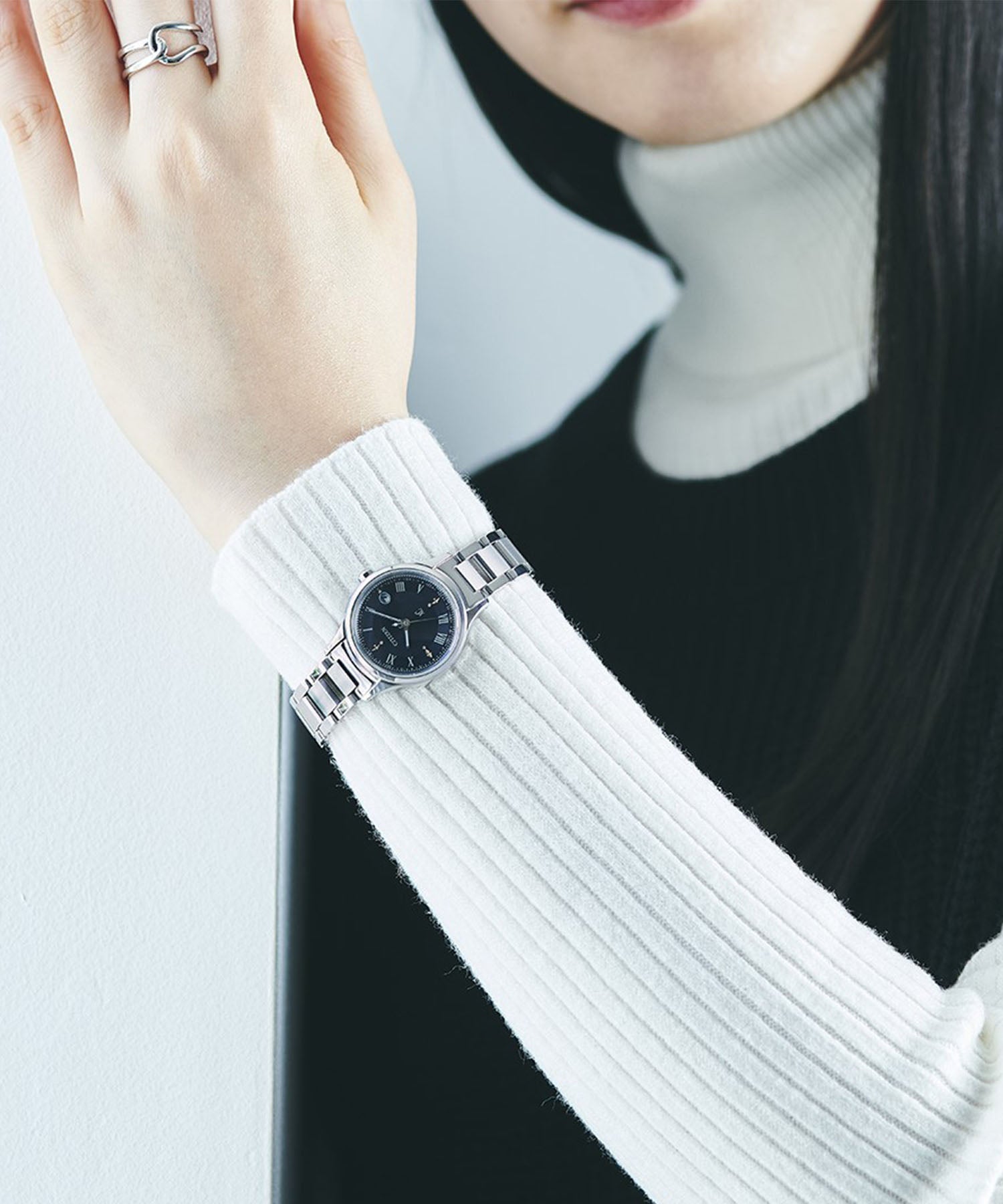 CROSSSEA xC xC CROSSSEA Hikari Collection Solar Powered Eco-Drive Radio-Controlled Clock Titania Happy Flight Eternal Platinum