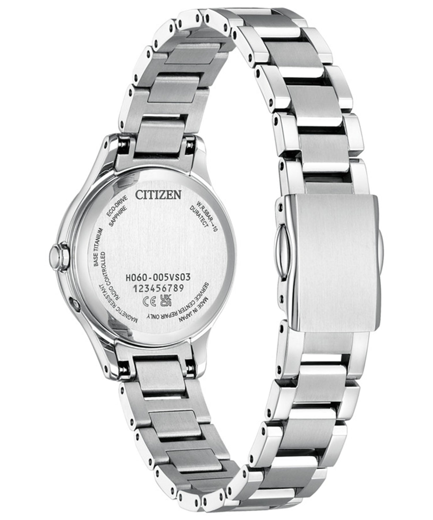 CROSSSEA xC xC CROSSSEA Hikari Collection Solar Powered Eco-Drive Radio-Controlled Clock Titania Happy Flight Eternal Platinum