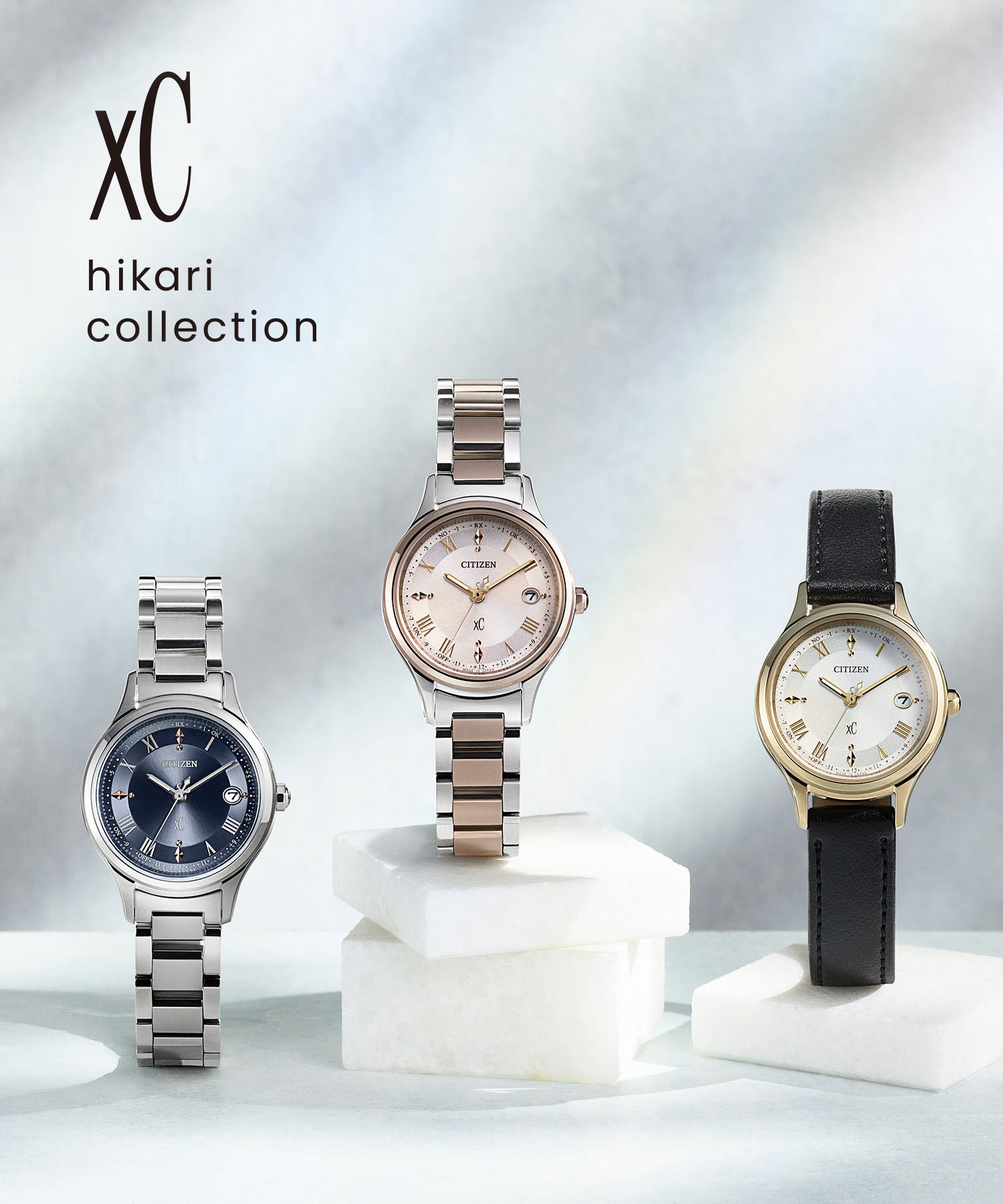 CROSSSEA xC xC CROSSSEA Hikari Collection Solar Powered Eco-Drive Radio-Controlled Clock Titania Happy Flight Eternal Platinum