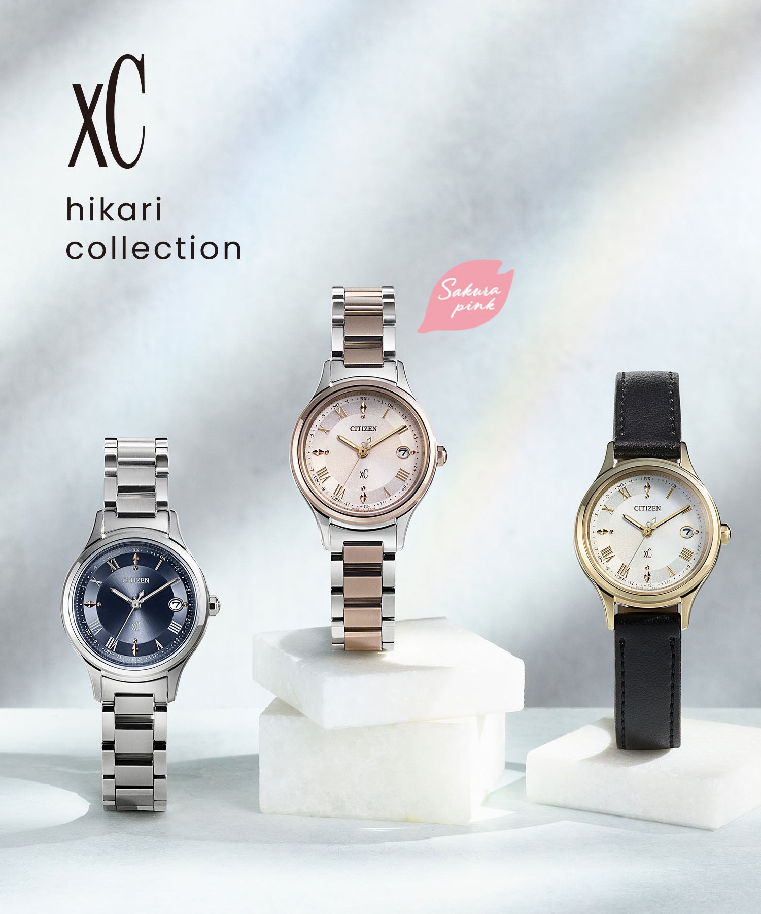 CROSSSEA xC xC CROSSSEA Solar Powered Eco-Drive Radio-Controlled Watch Model Worn by Keiko Kitagawa Sakura Pink Hikari Collection