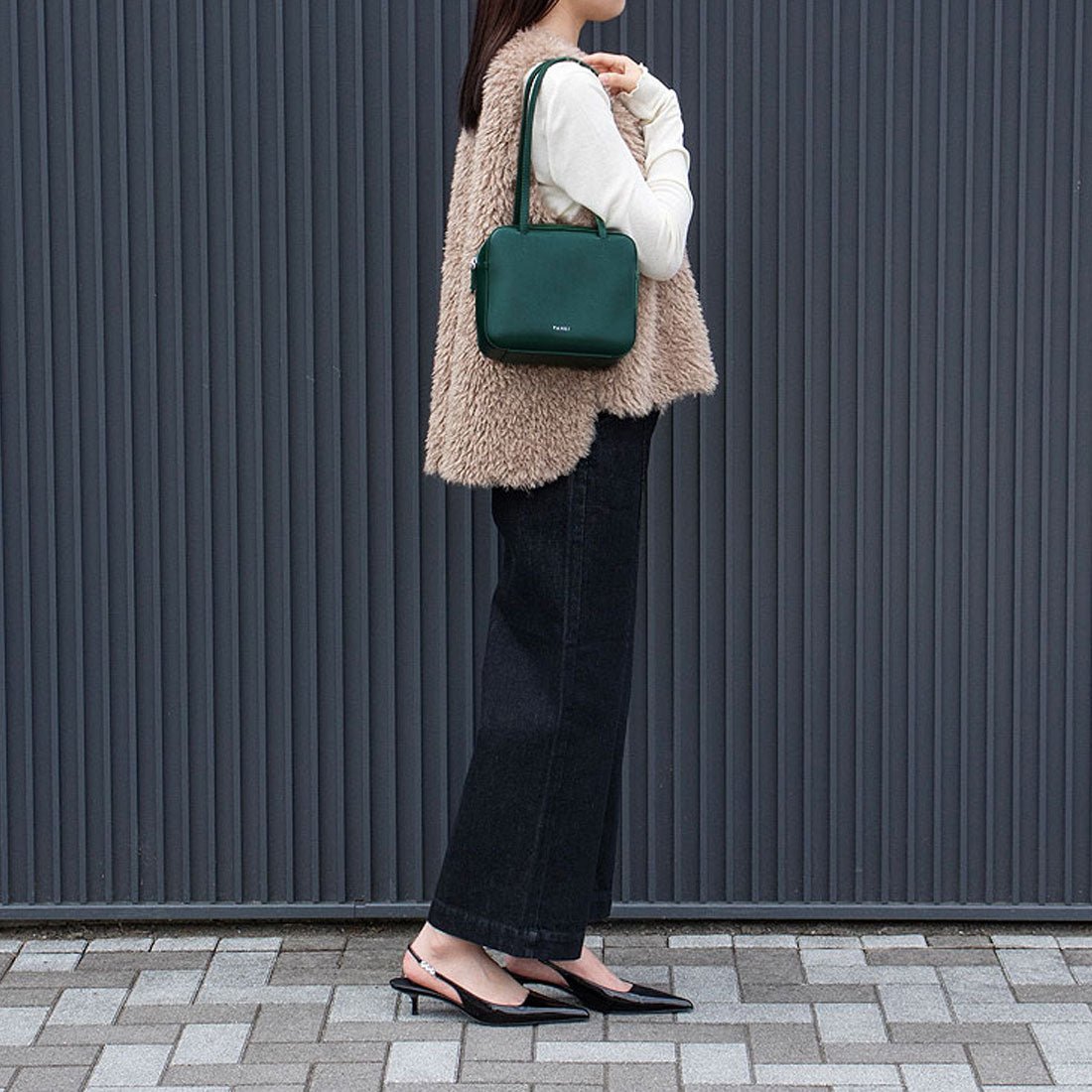 ヤーキ YAHKI ダブルフェイスショルダーバッグ （green） green