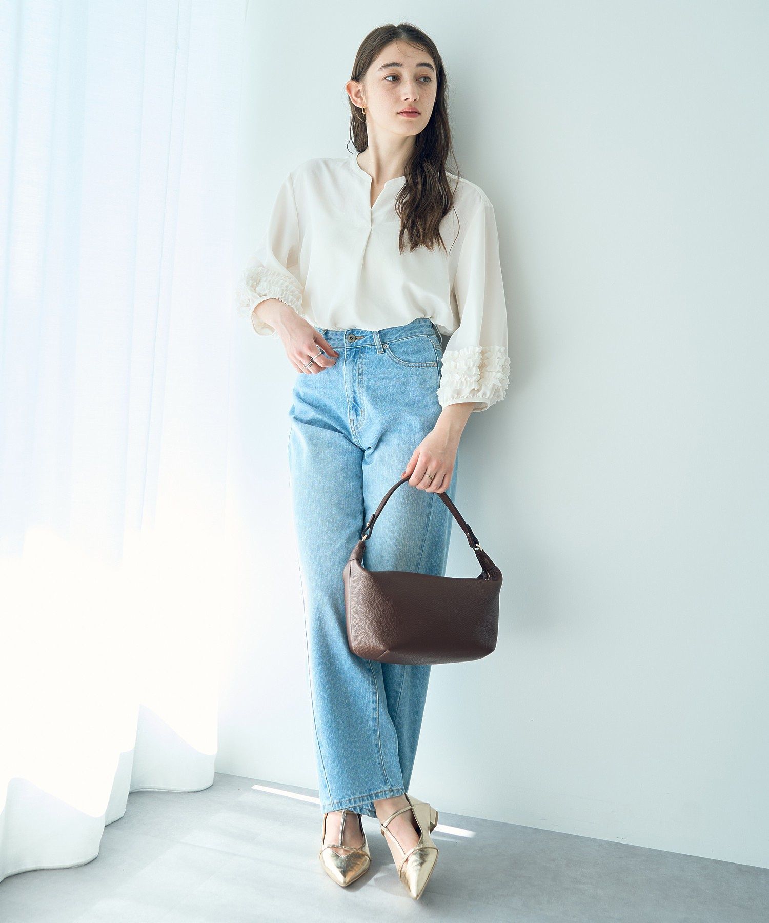 イェッカ ヴェッカ YECCA VECCA 【AULENTTI】レザーショルダーバッグ （ブラウン） ブラウン