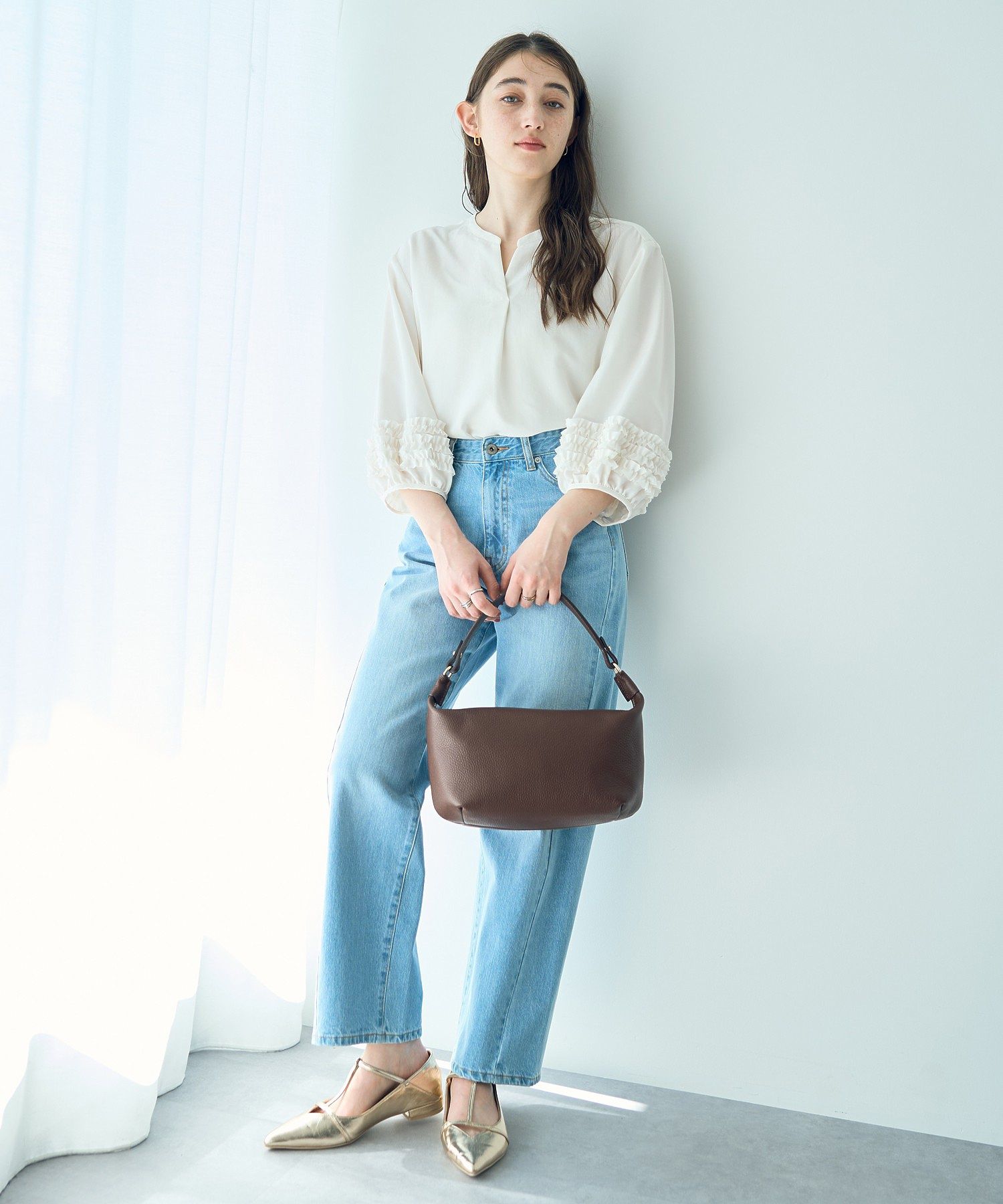 イェッカ ヴェッカ YECCA VECCA 【AULENTTI】レザーショルダーバッグ （ブラウン） ブラウン