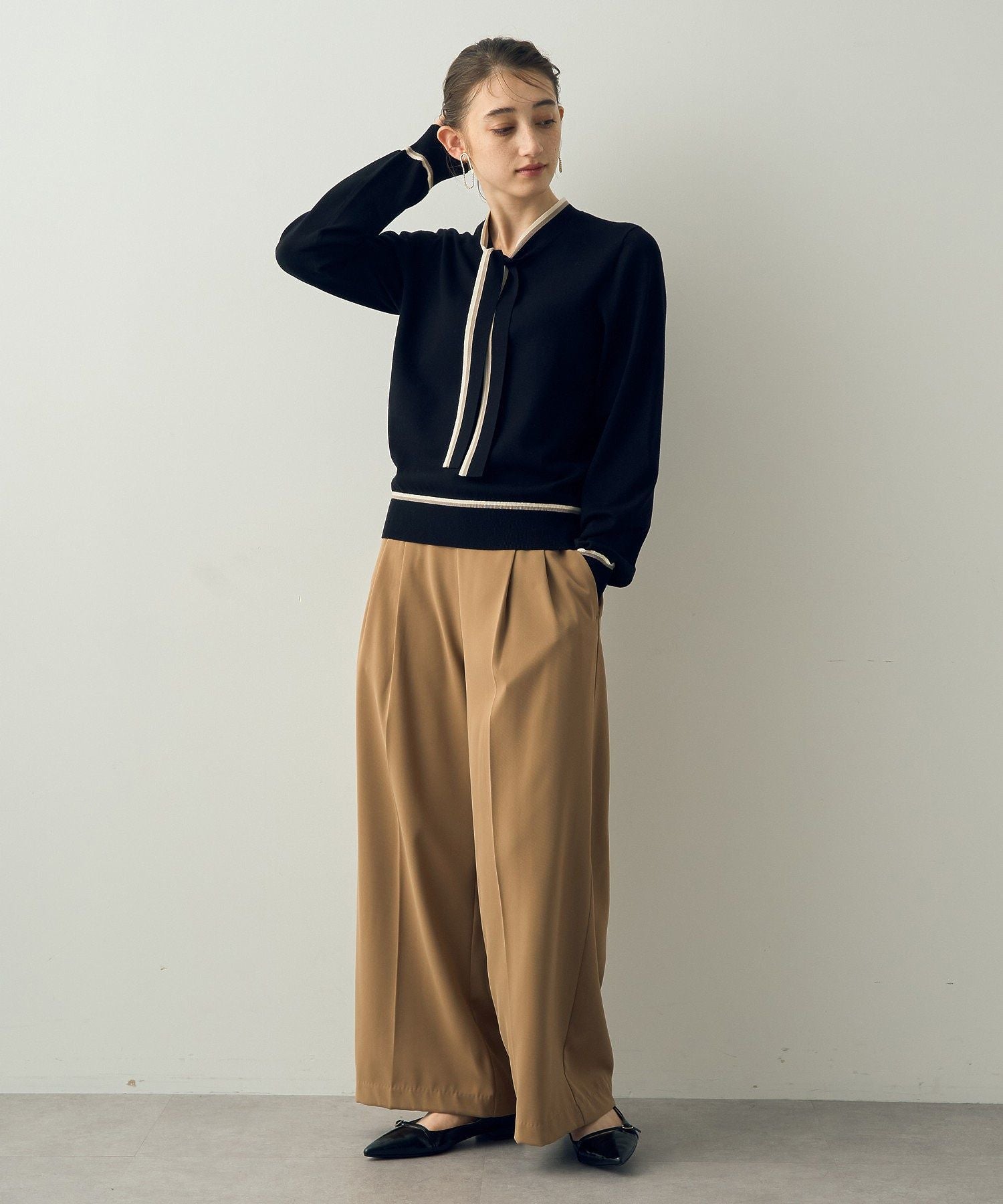 イェッカ ヴェッカ YECCA VECCA 金釦ワイドパンツ （アイボリー） アイボリー