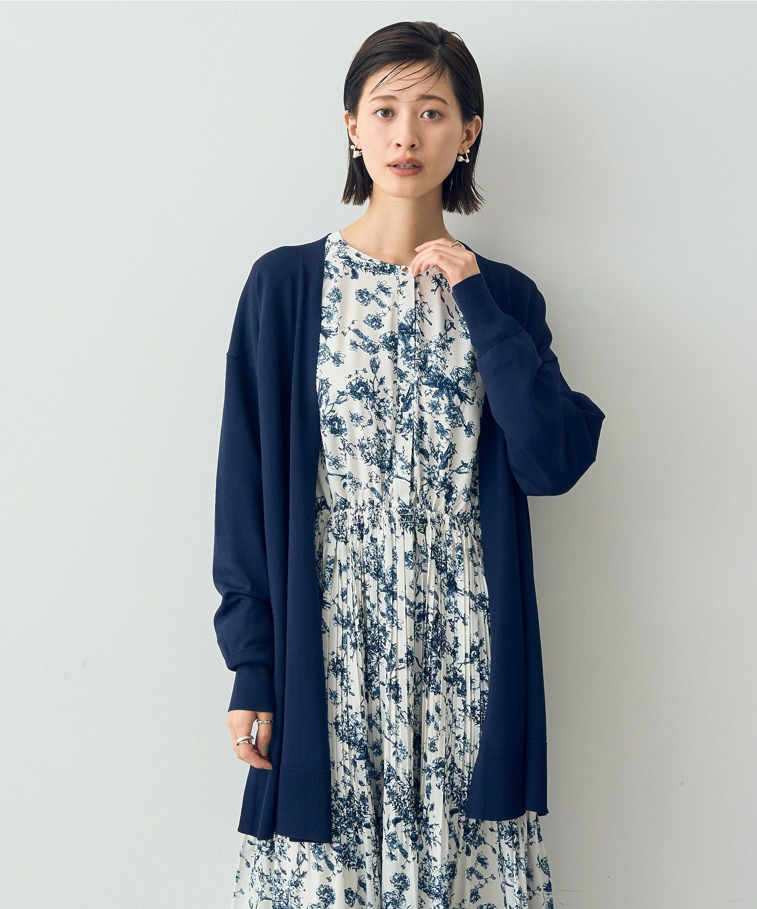イェッカ ヴェッカ YECCA VECCA ミドル丈カーディガン （ネイビー） YECCA VECCA Mid-Length Cardigan