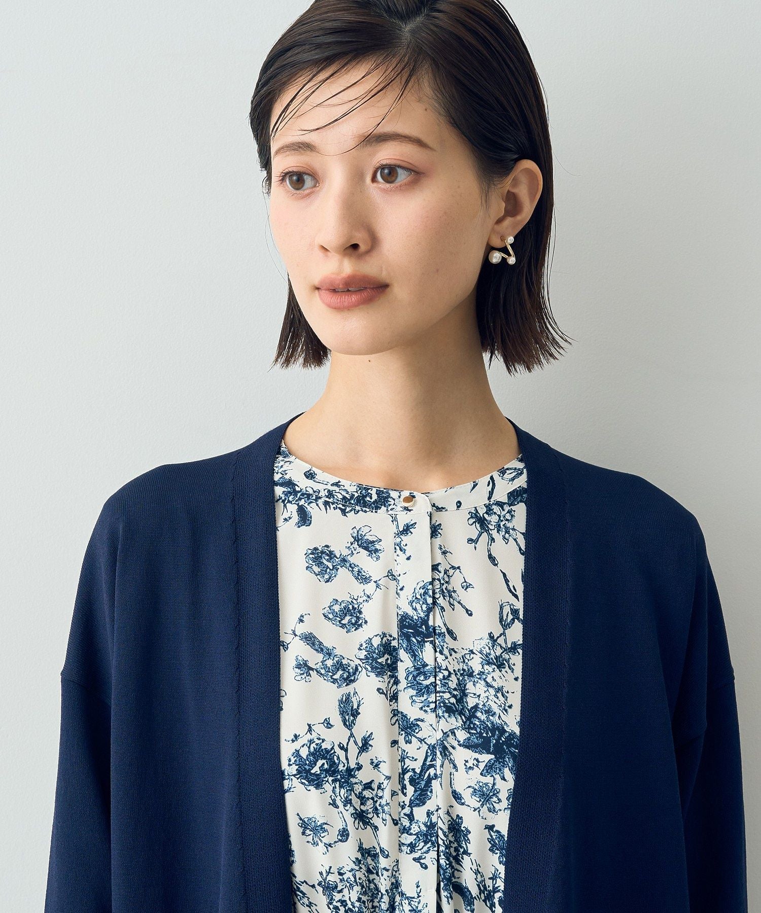 イェッカ ヴェッカ YECCA VECCA ミドル丈カーディガン （ネイビー） YECCA VECCA Mid-Length Cardigan