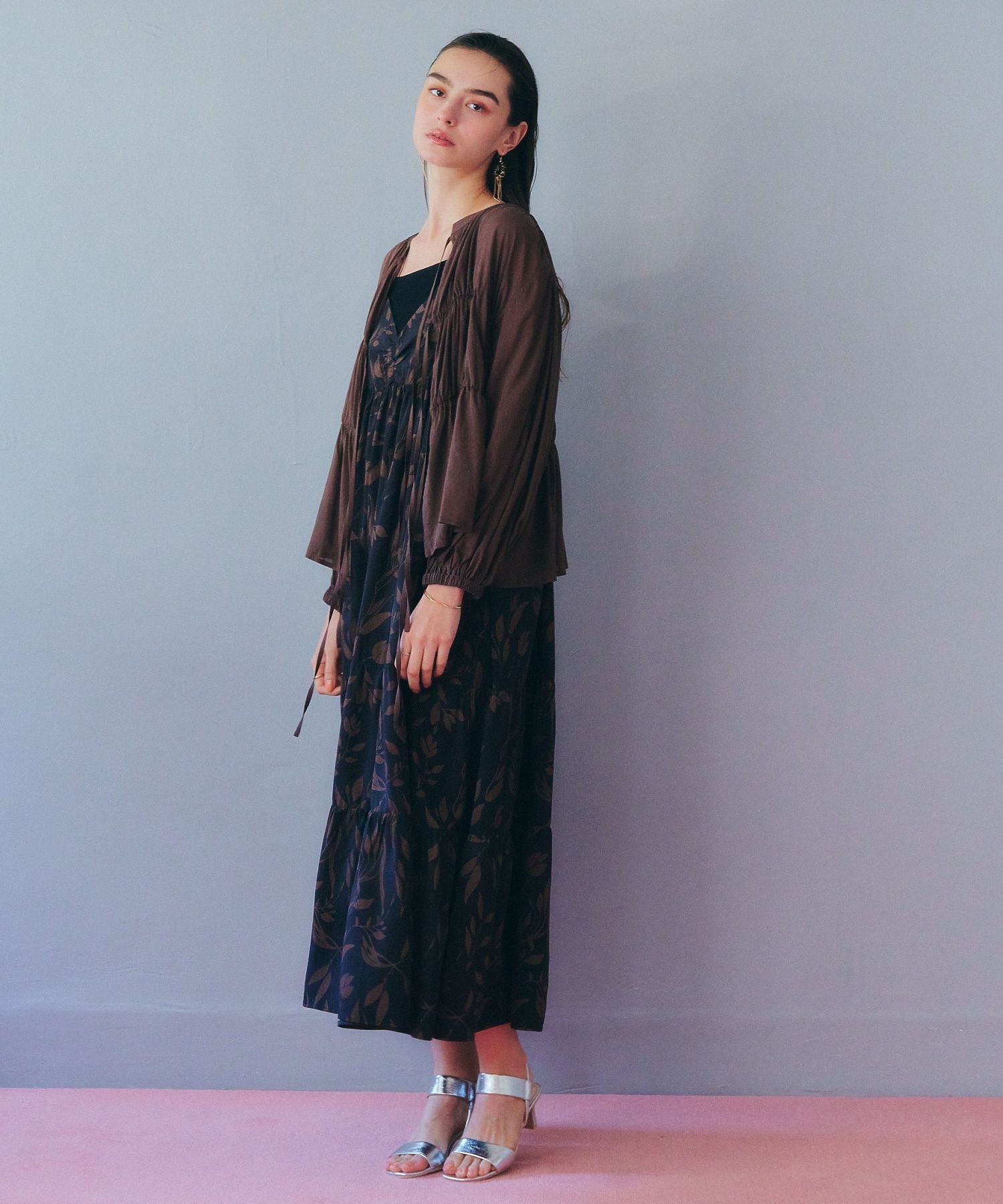 イェッカ ヴェッカ YECCA VECCA リボンデザインシアーブラウス （ブラウン） ブラウン