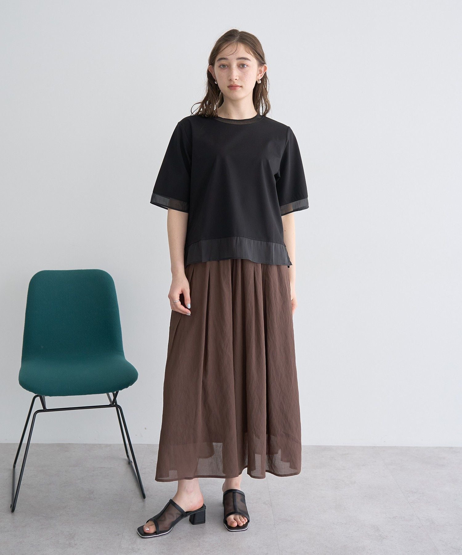 イェッカ ヴェッカ YECCA VECCA ボリュームタックワイドパンツ （ブラウン） ブラウン