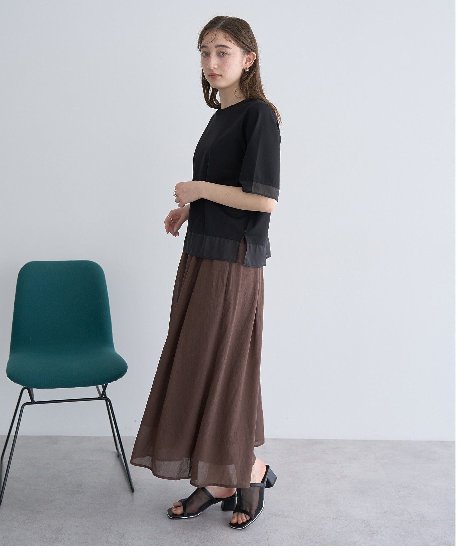 イェッカ ヴェッカ YECCA VECCA ボリュームタックワイドパンツ （ブラウン） ブラウン