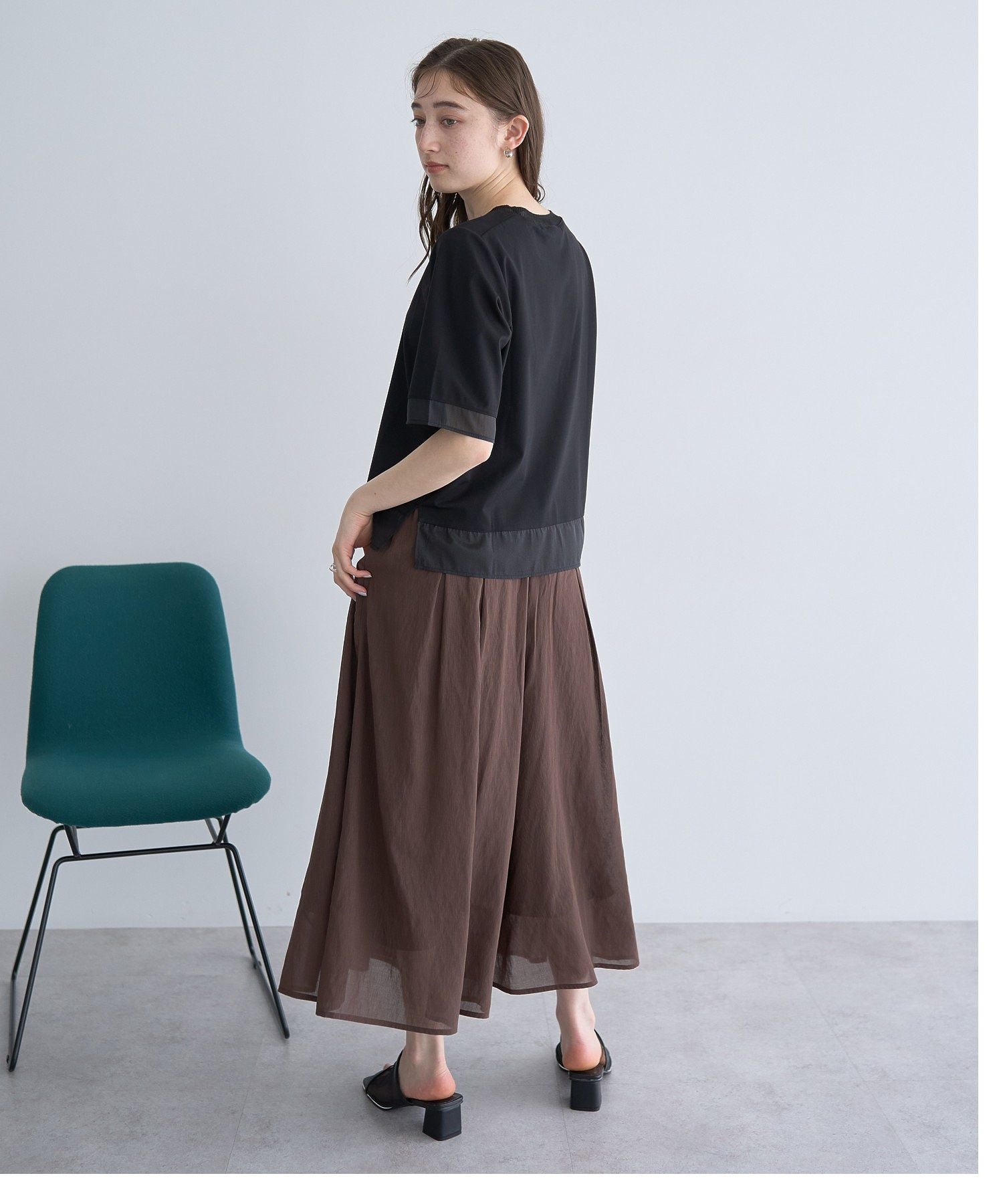 イェッカ ヴェッカ YECCA VECCA ボリュームタックワイドパンツ （ブラウン） ブラウン