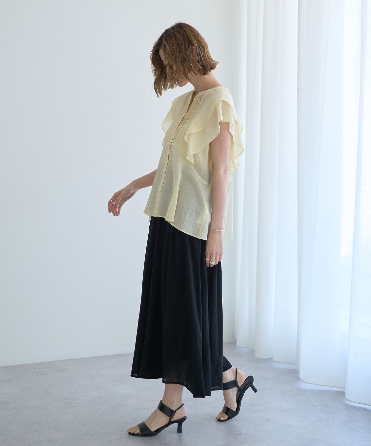 イェッカ ヴェッカ YECCA VECCA ボリュームタックワイドパンツ （ブラウン） ブラウン
