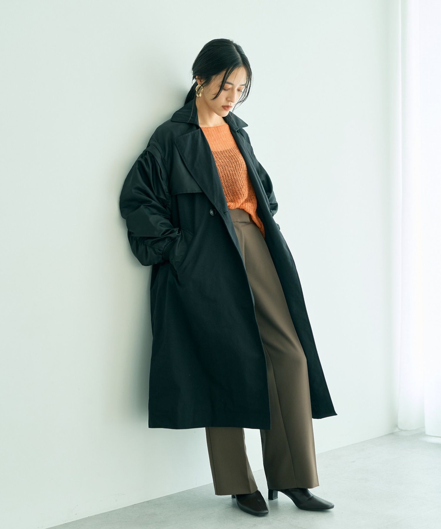 イェッカ ヴェッカ YECCA VECCA ウエストデザインワイドストレートパンツ （ブラウン） ブラウン