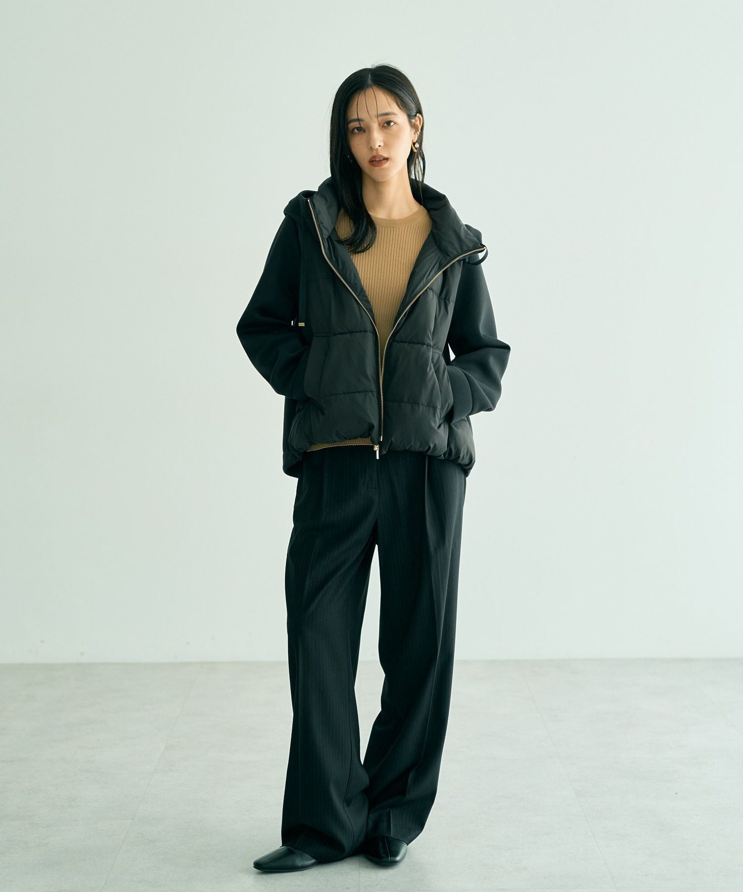 イェッカ ヴェッカ YECCA VECCA ウエストデザインワイドストレートパンツ （ブラウン） ブラウン