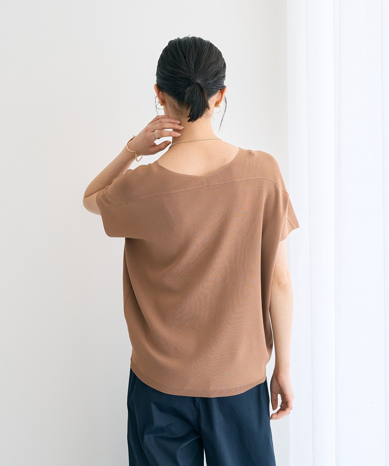 イェッカ ヴェッカ YECCA VECCA Vネックドルマンニット （パープル） パープル