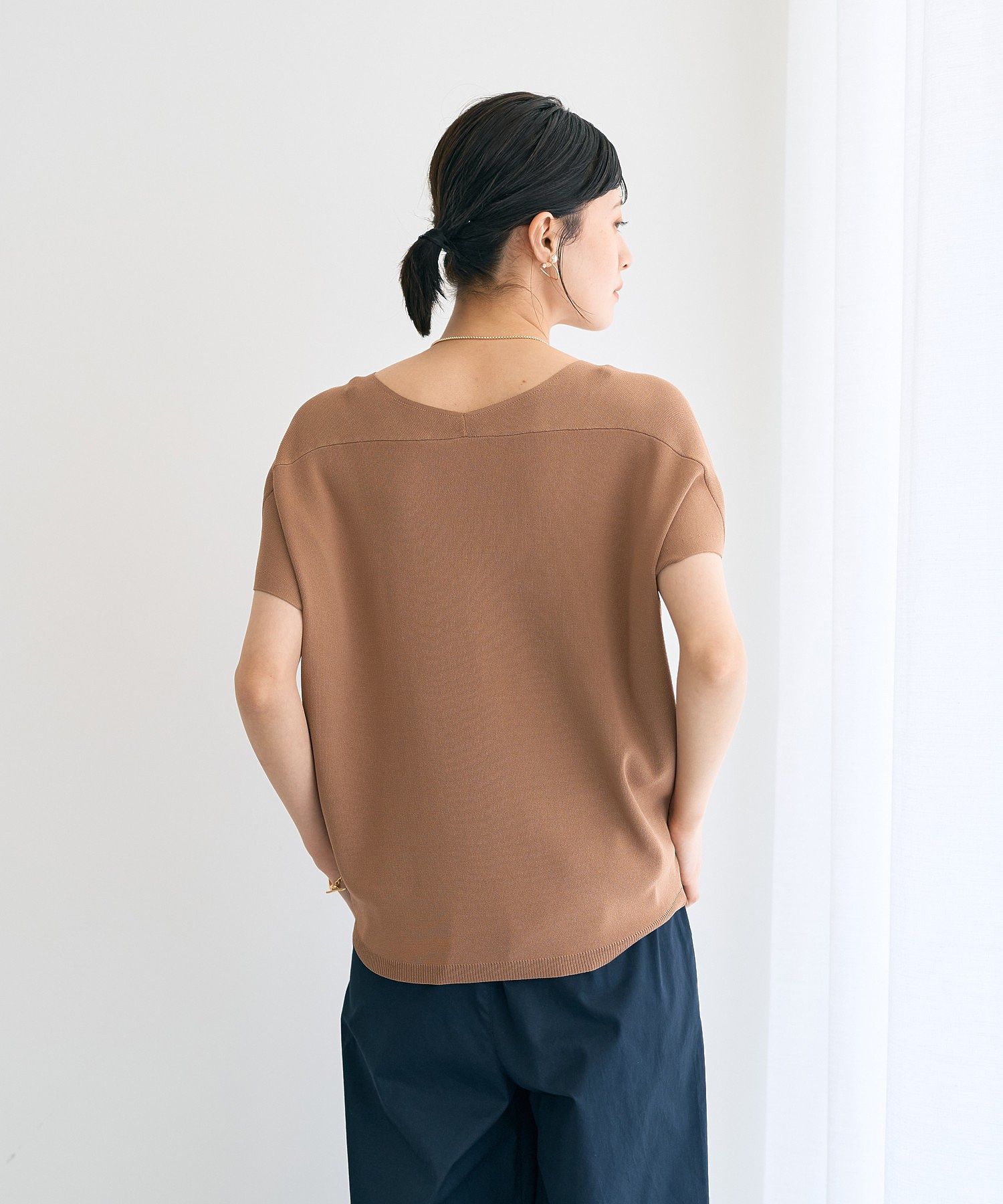 イェッカ ヴェッカ YECCA VECCA Vネックドルマンニット （パープル） パープル