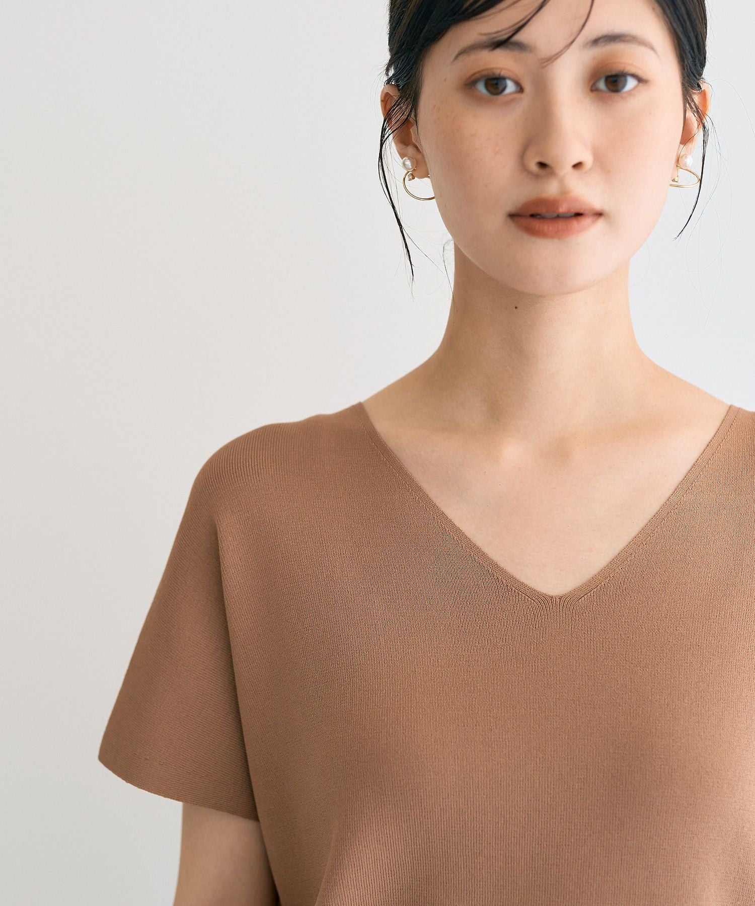 イェッカ ヴェッカ YECCA VECCA Vネックドルマンニット （パープル） パープル