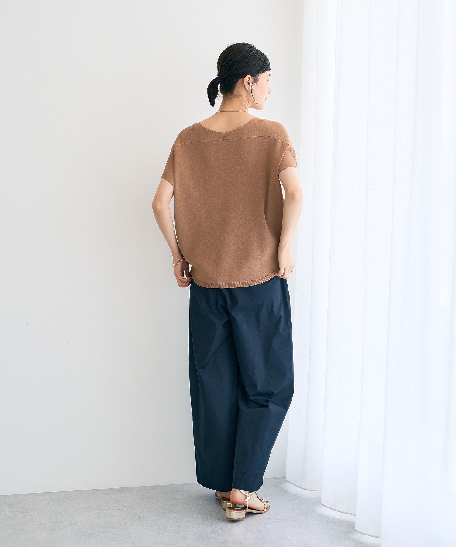 イェッカ ヴェッカ YECCA VECCA Vネックドルマンニット （パープル） パープル
