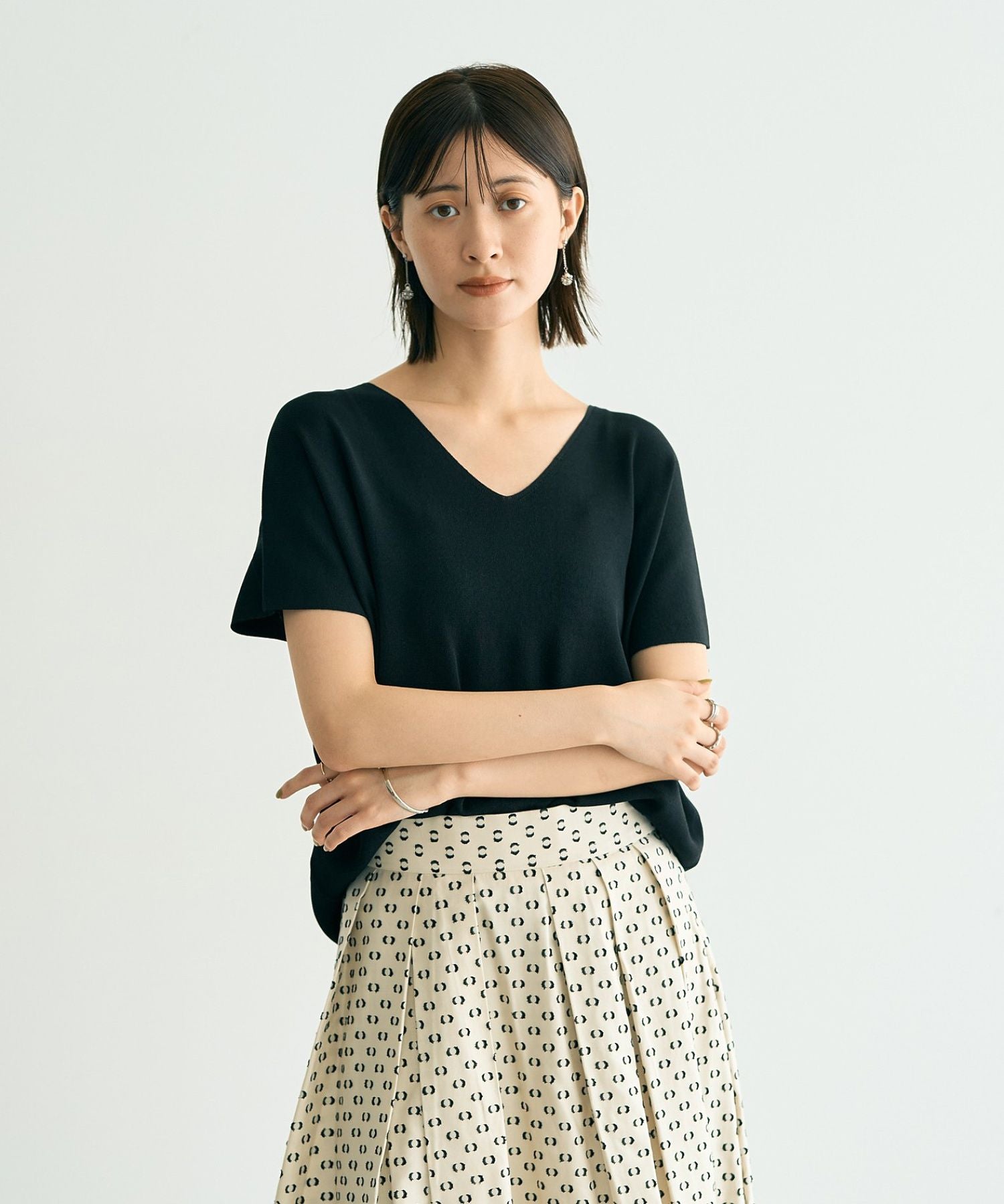 イェッカ ヴェッカ YECCA VECCA Vネックドルマンニット （パープル） パープル