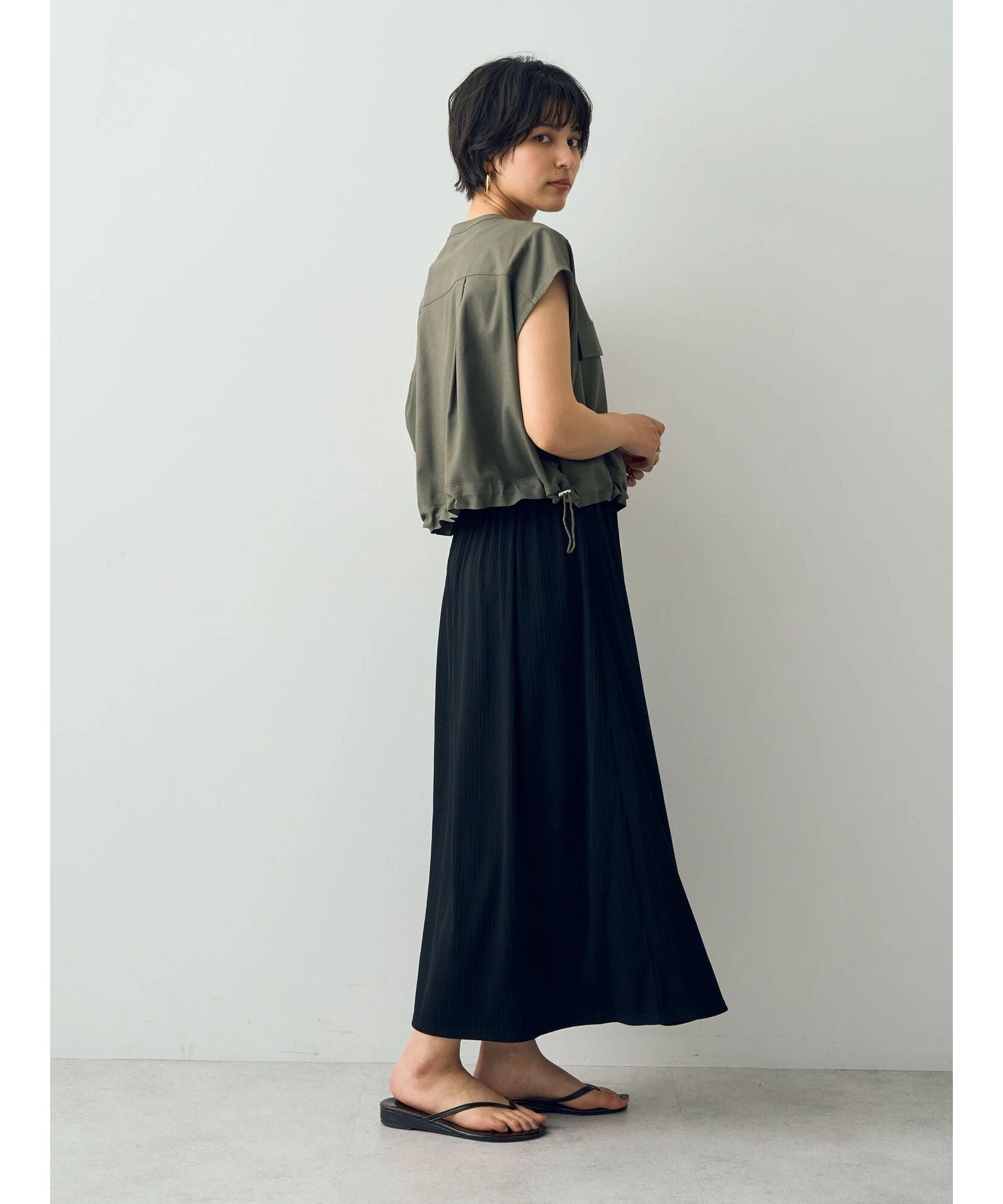 イェッカ ヴェッカ YECCA VECCA [2SET]ポケットシャツ×ロングワンピース （ダークベージュ） ダークベージュ