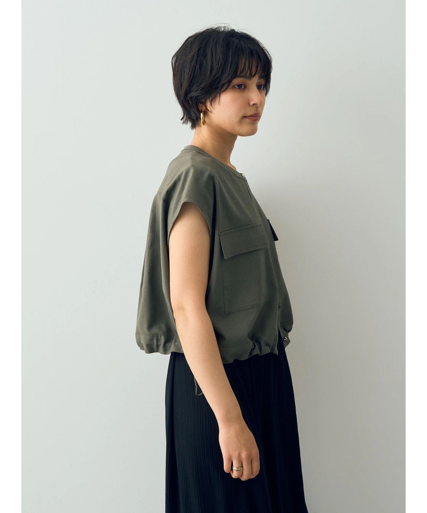 イェッカ ヴェッカ YECCA VECCA [2SET]ポケットシャツ×ロングワンピース （ダークベージュ） ダークベージュ