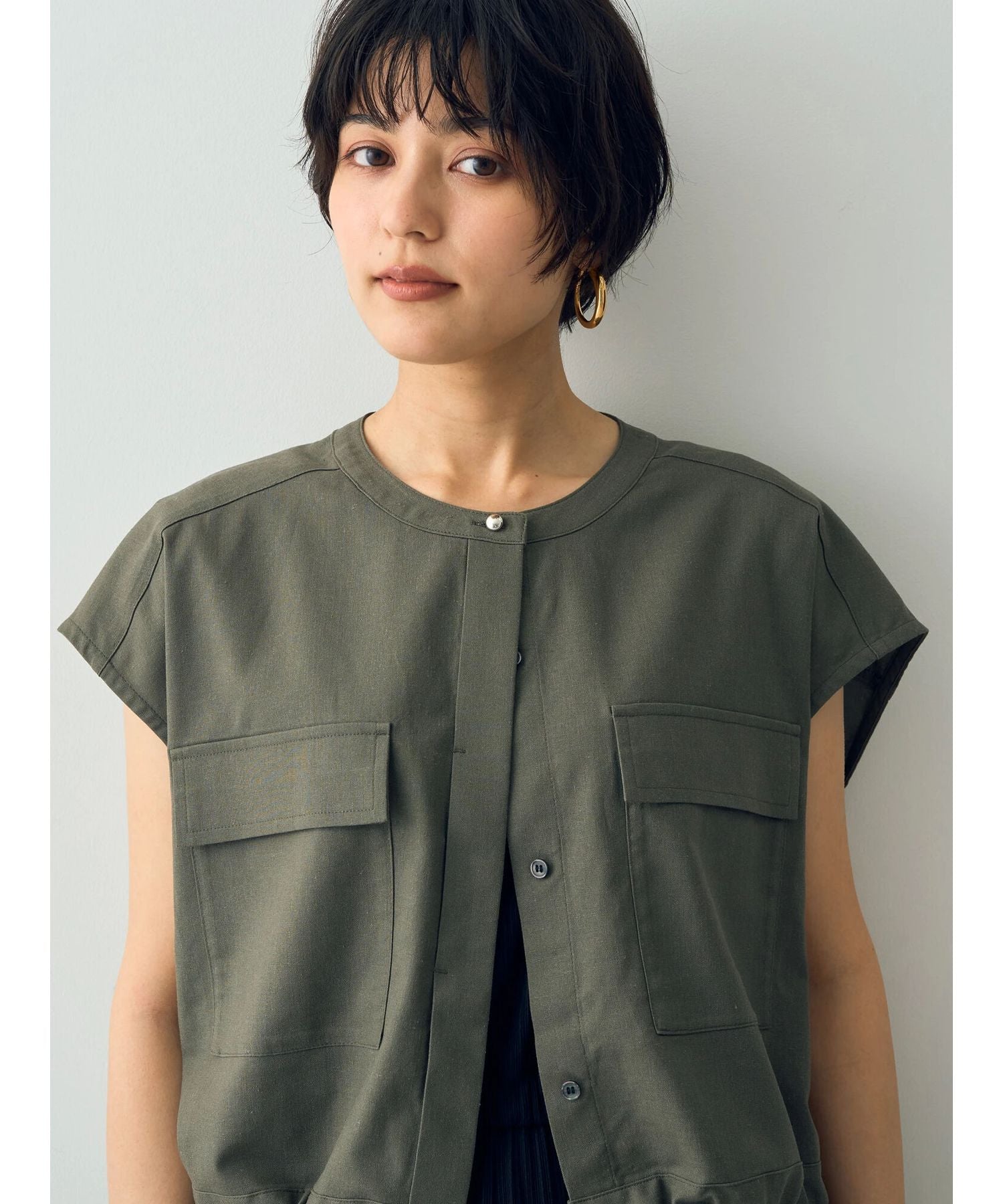イェッカ ヴェッカ YECCA VECCA [2SET]ポケットシャツ×ロングワンピース （ダークベージュ） ダークベージュ