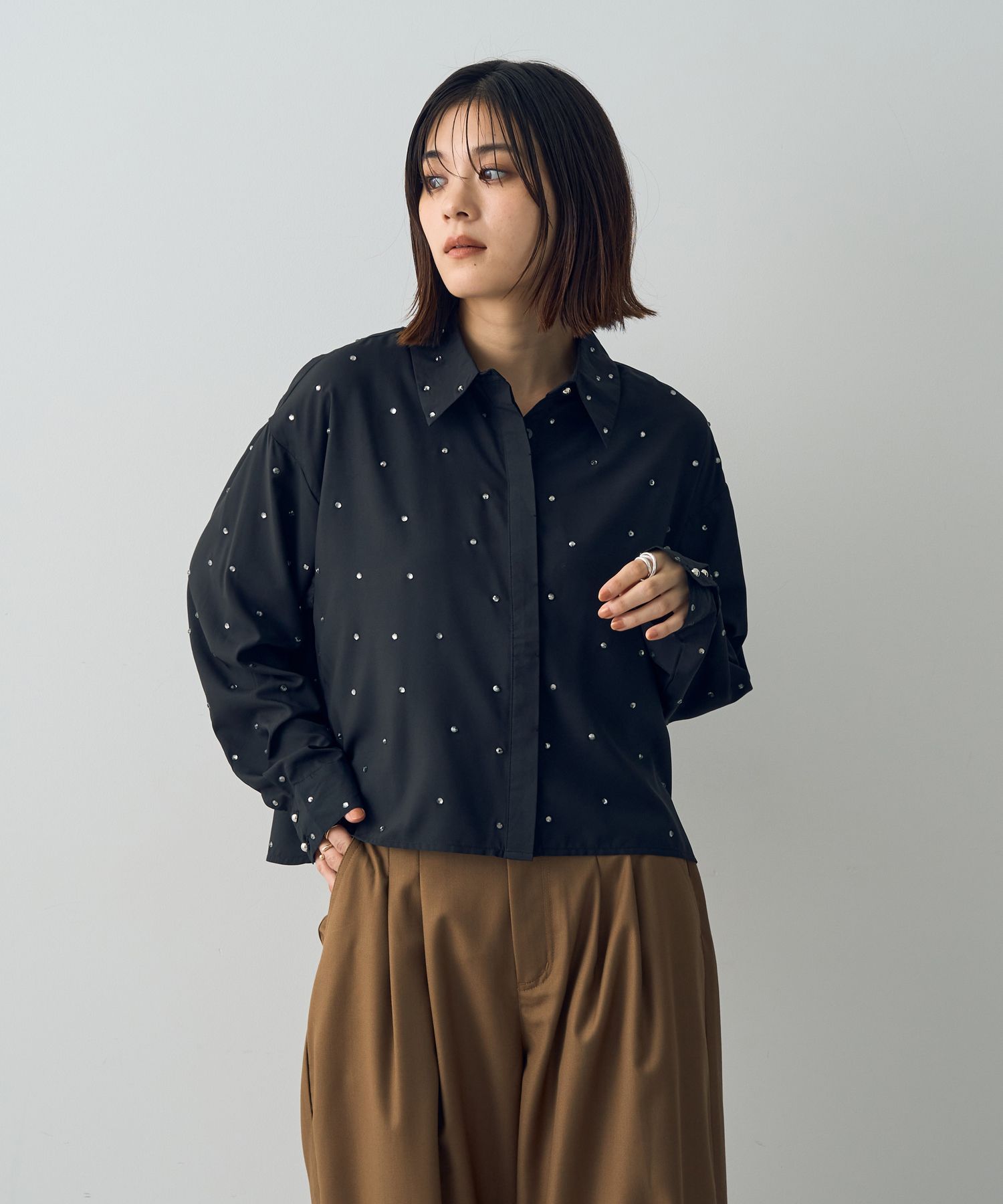 イェッカ ヴェッカ YECCA VECCA ビジューシャツ （オフホワイト） オフホワイト