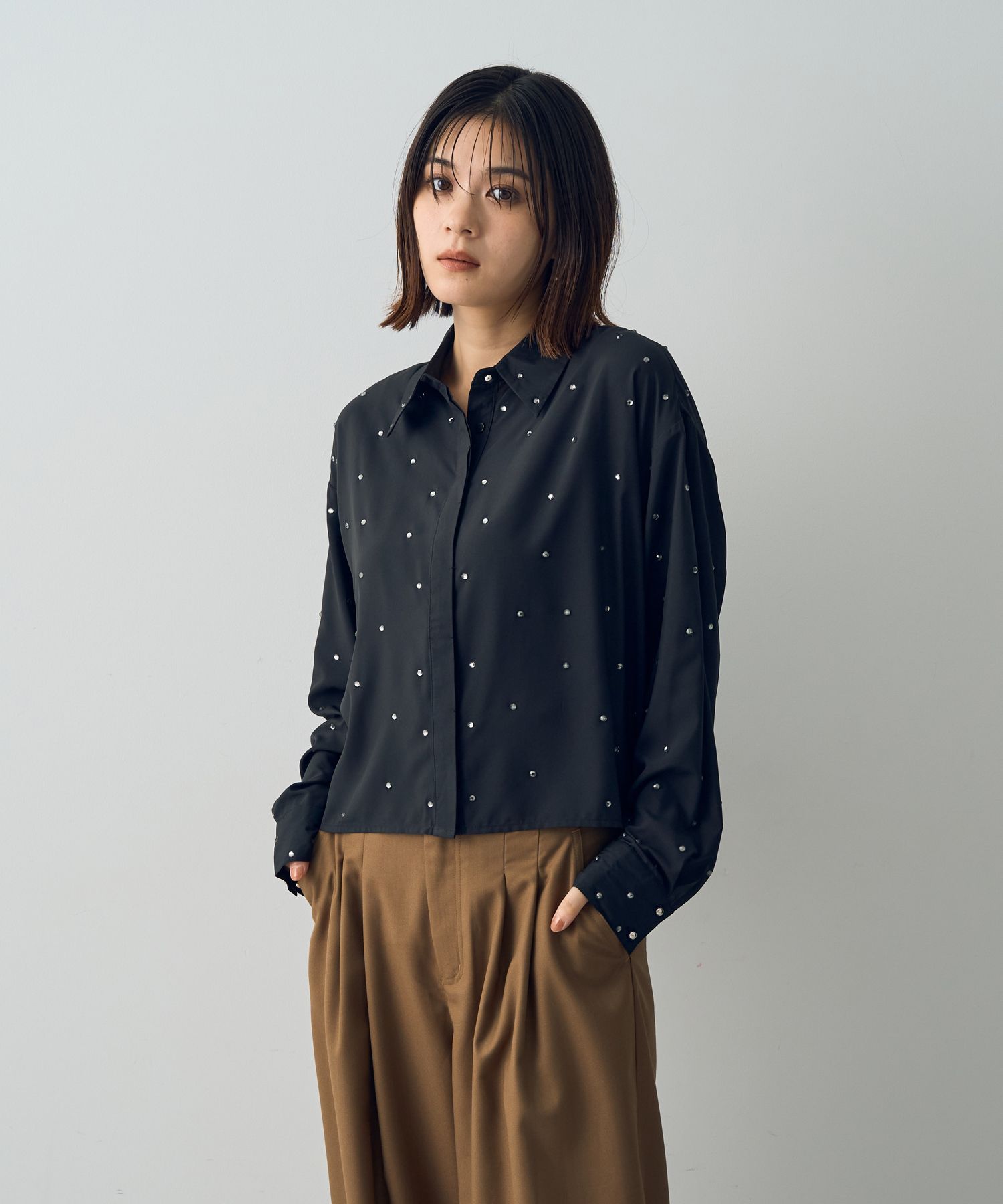 イェッカ ヴェッカ YECCA VECCA ビジューシャツ （オフホワイト） オフホワイト