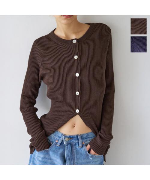 イエン YENN YENN カーディガン COTTON RIB CARDIGAN Y251-91013 （ネイビー） ネイビー